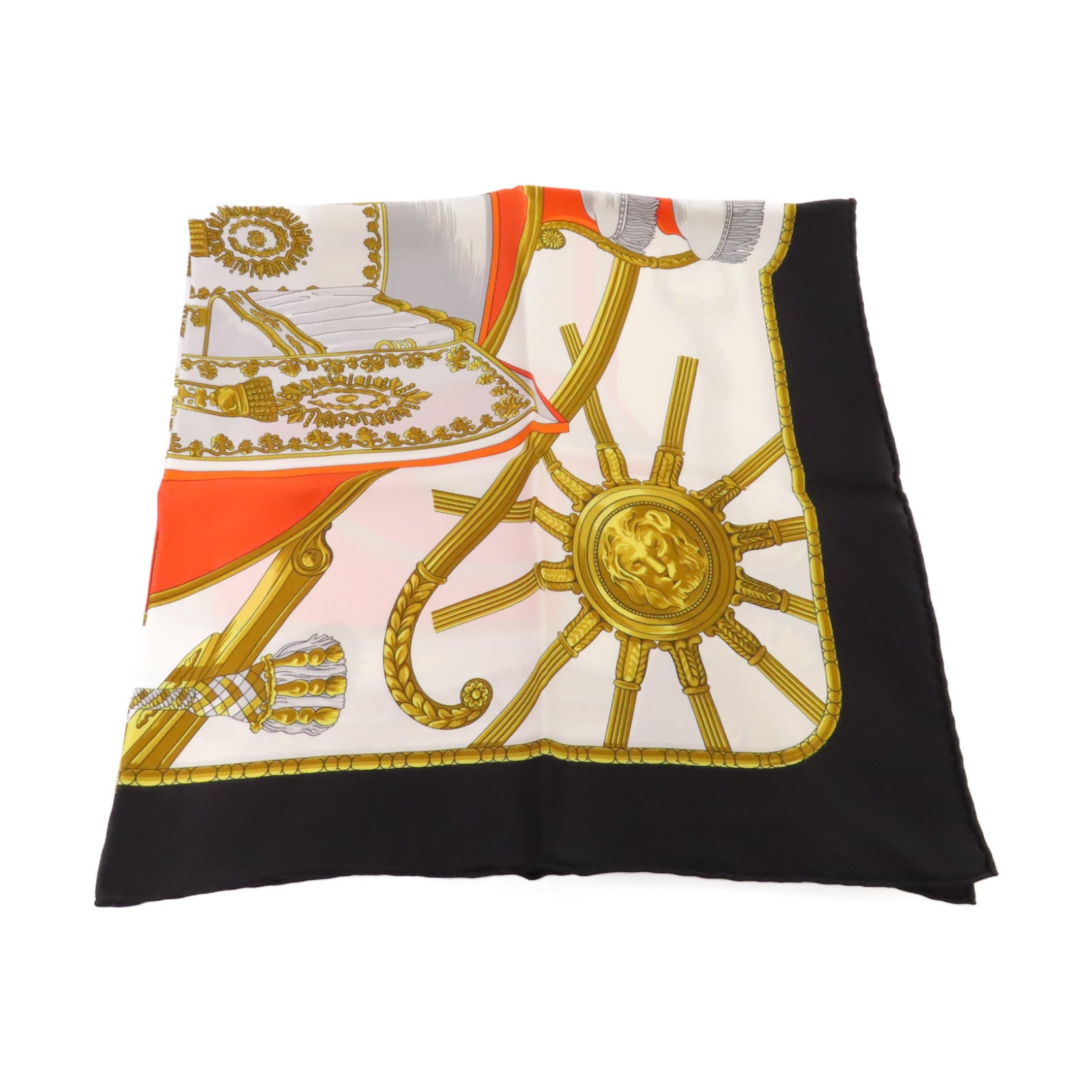 HERMES 【激減優惠】絲質65x65 Scarf絲巾白色/黑色/橙色/彩色