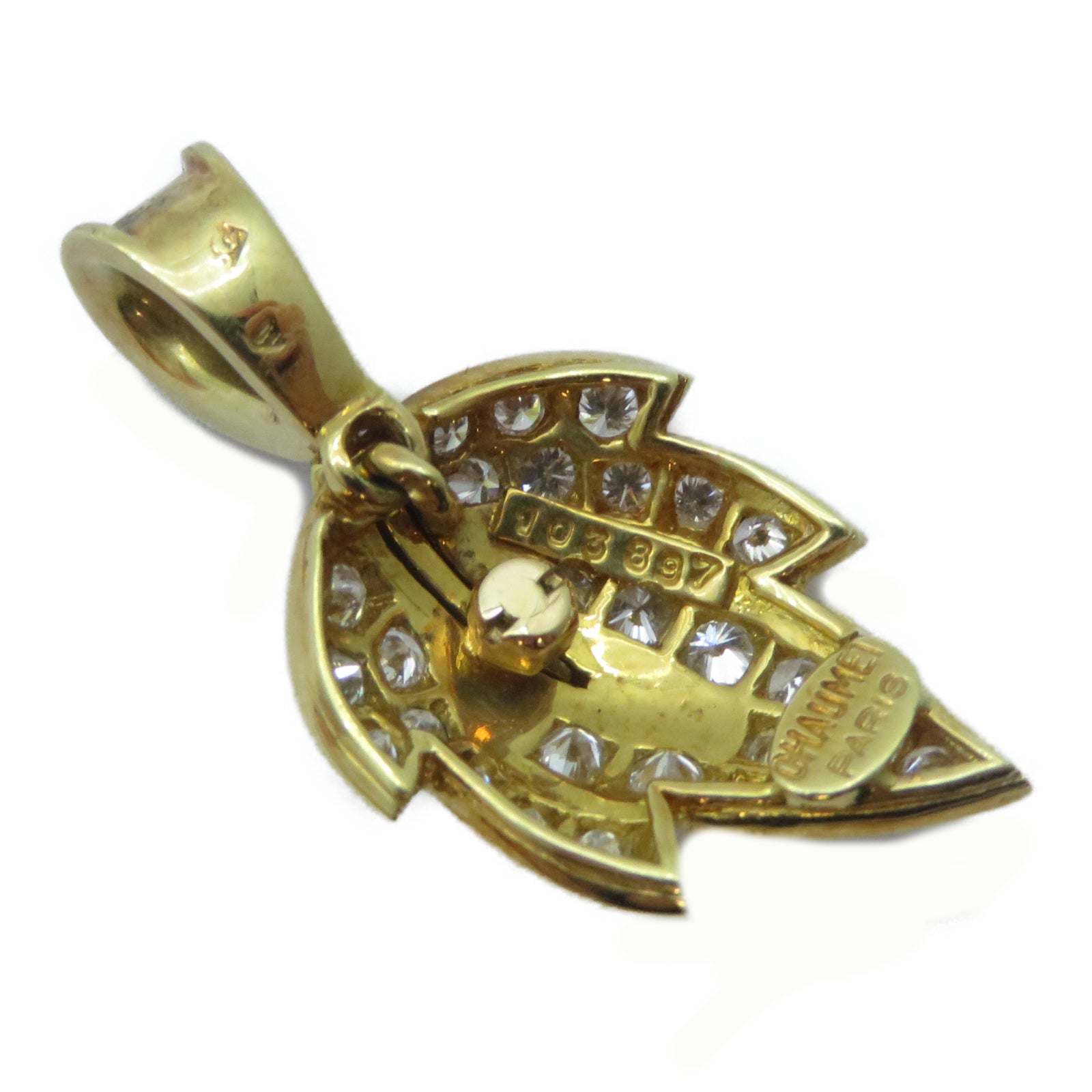 Chaumet 18K黃金Diamond Pendant Top鑽石吊墜