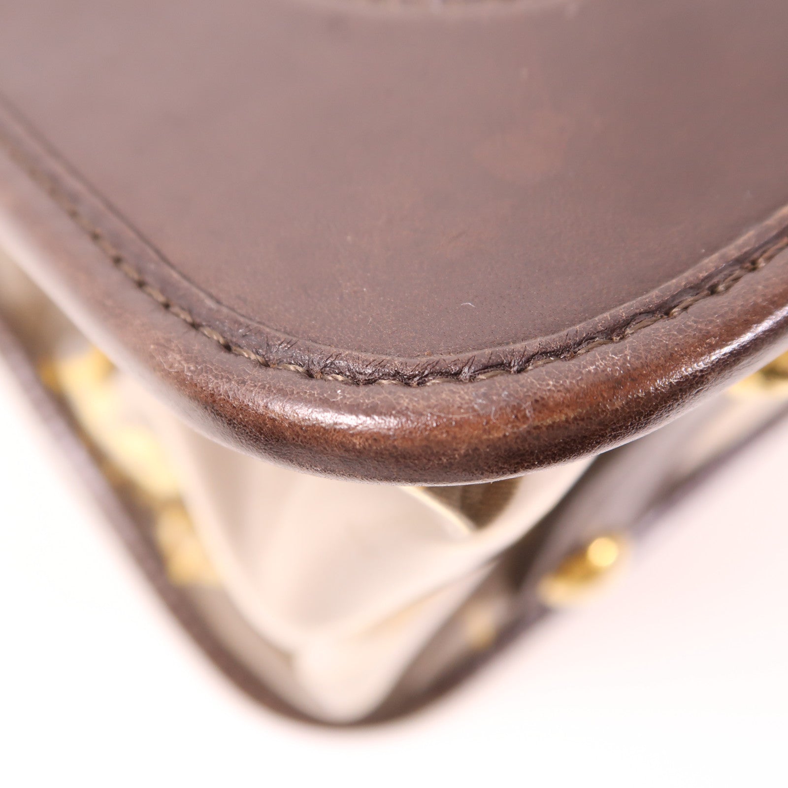 LOUIS VUITTON 牛皮皮革/PVC Cabas Charms Rare金扣肩背袋