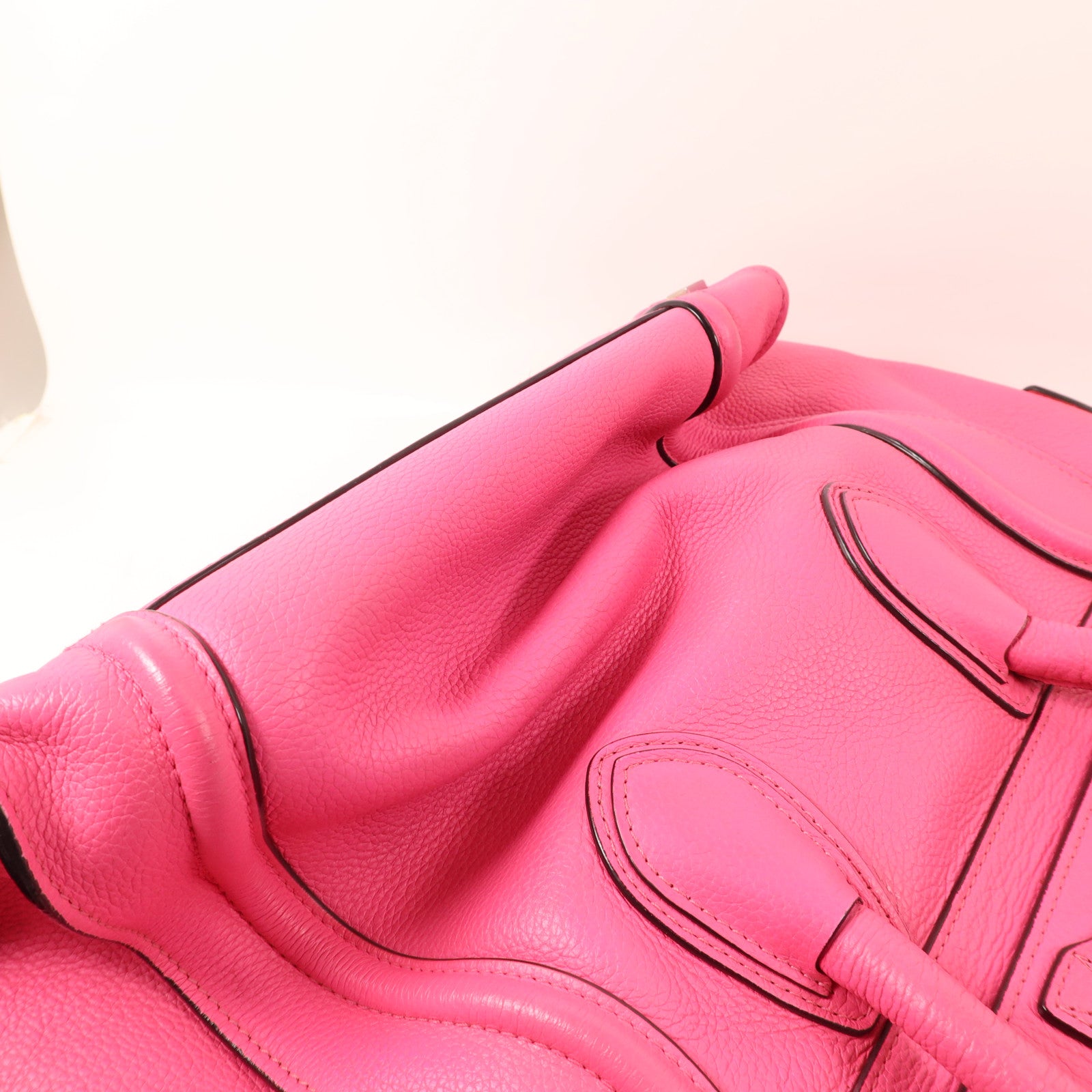 CELINE 牛皮皮革Mini Luggage銀扣手挽袋