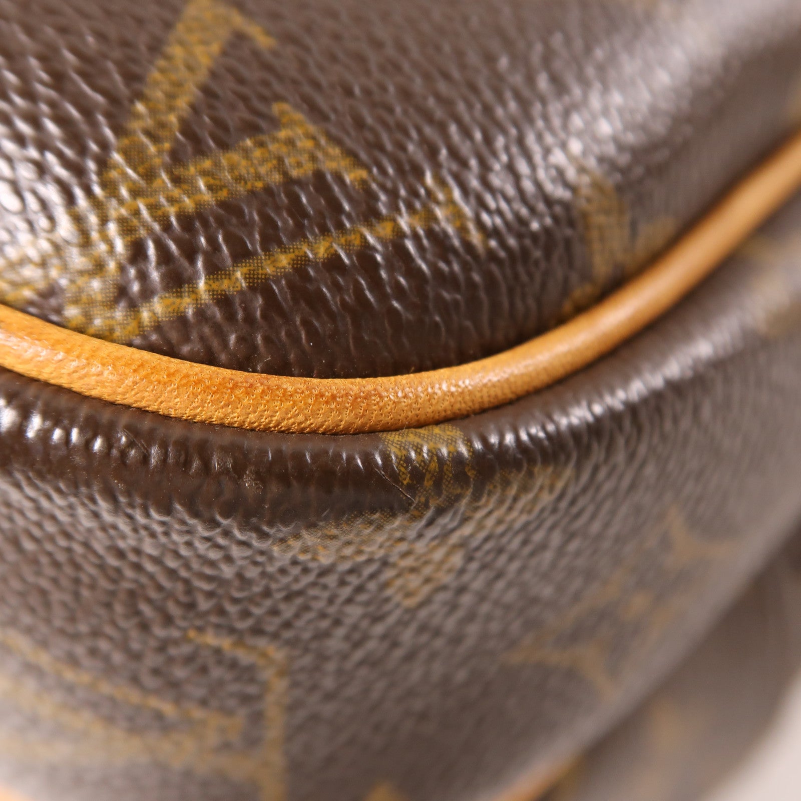 LOUIS VUITTON Monogram Reporter PM金扣肩背袋棕色