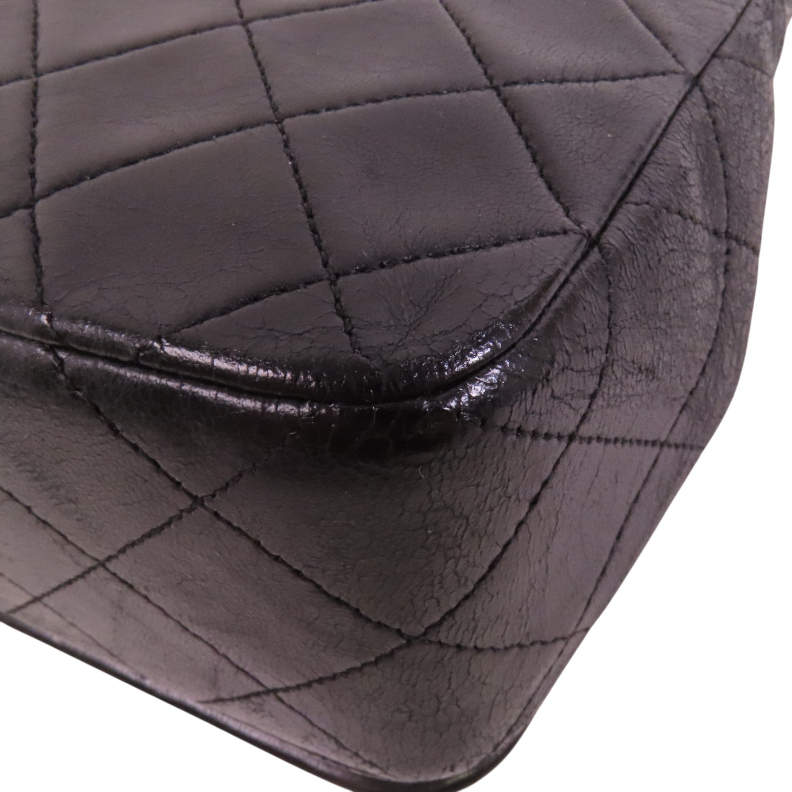 CHANEL 羊皮皮革Vintage Chain Shoulder金扣鏈帶肩背袋