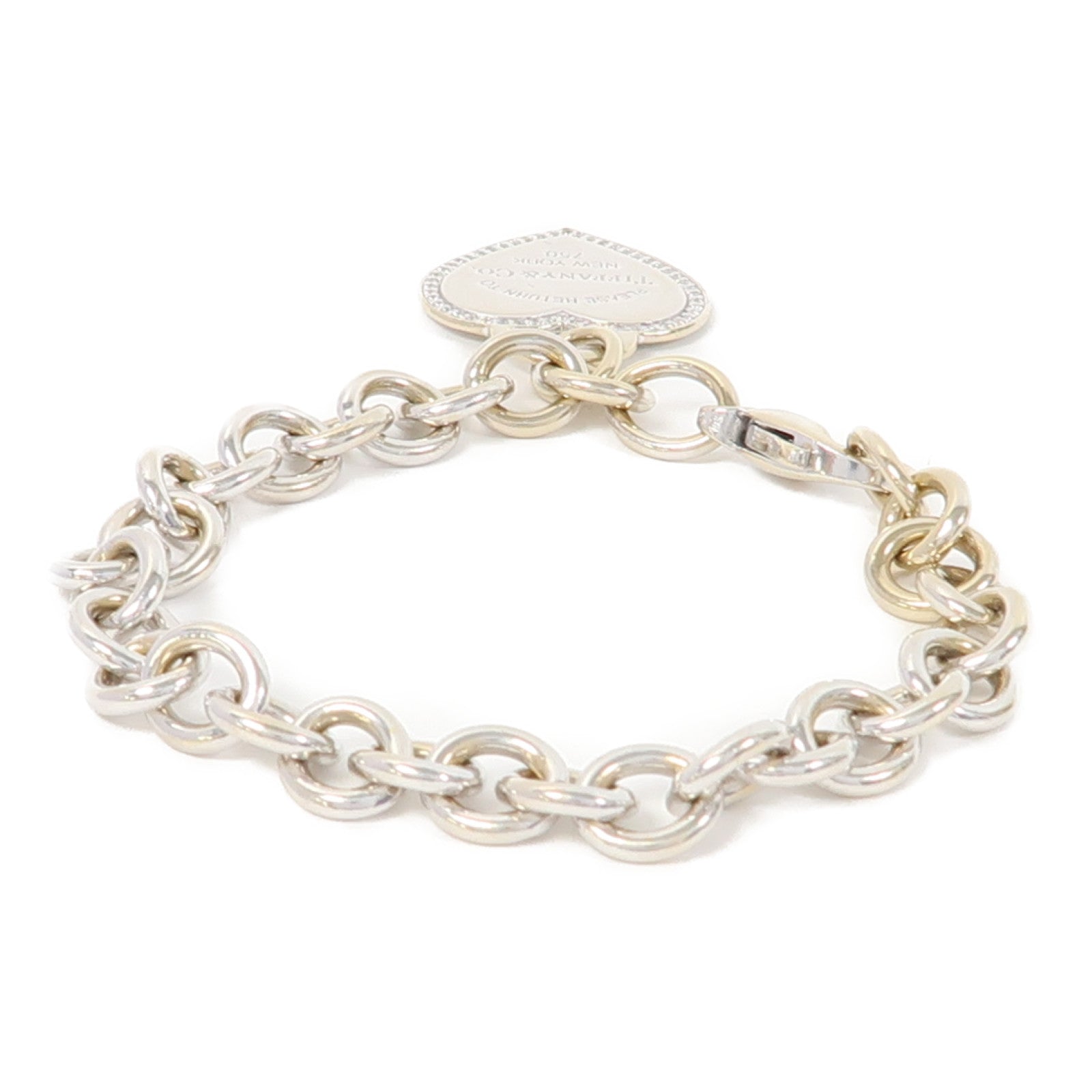 TIFFANY＆CO 18K白金Please Return To Bracelet Diamond手鏈