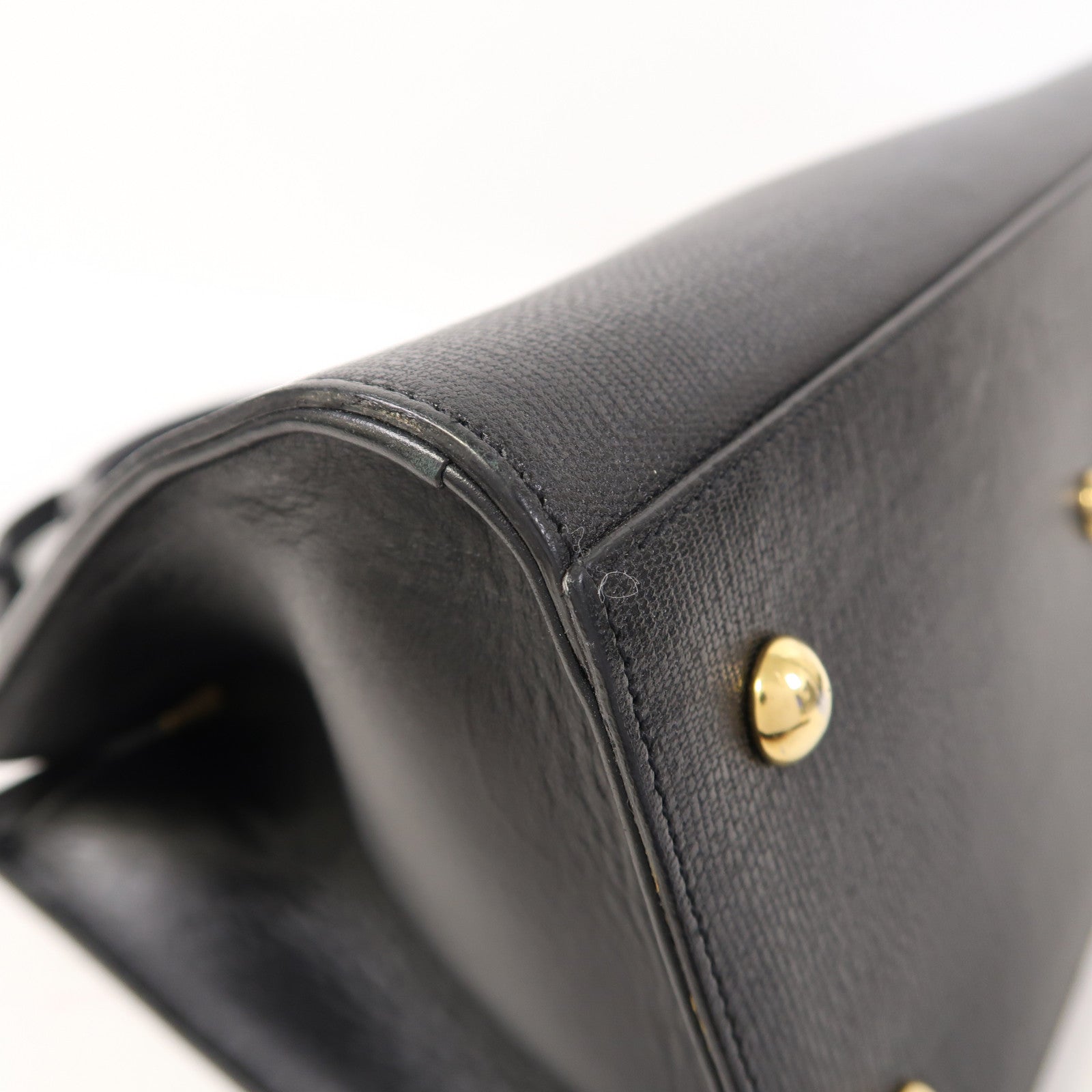 YVES SAINT LAURENT 牛皮皮革2 Way Shoulder金扣手挽肩背兩用袋黑色