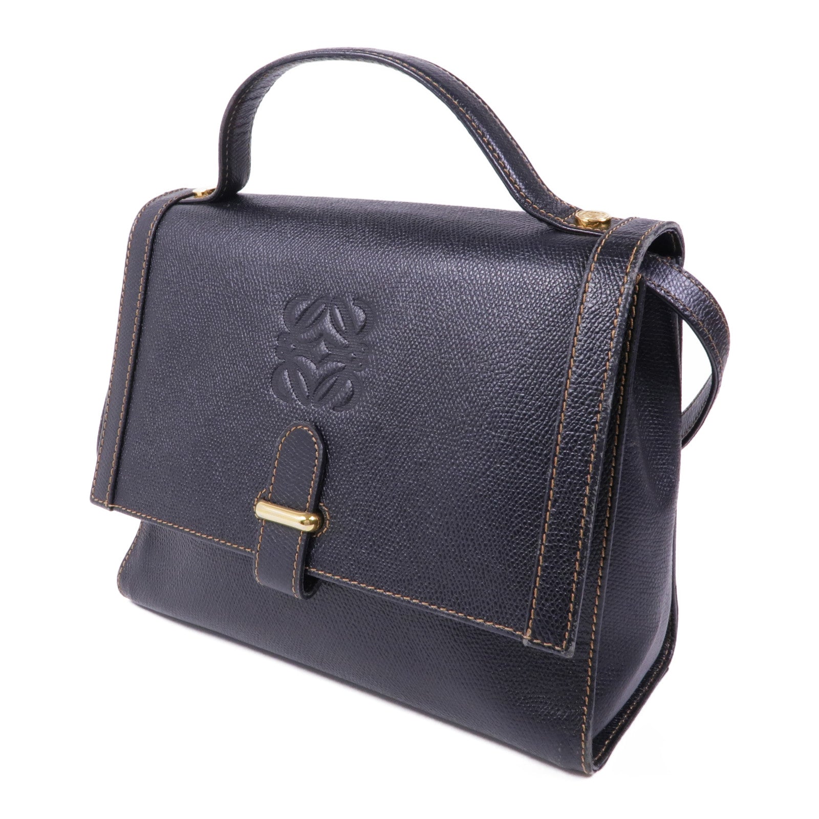 LOEWE 牛皮皮革2way Shoulder Bag金扣手挽肩背兩用袋