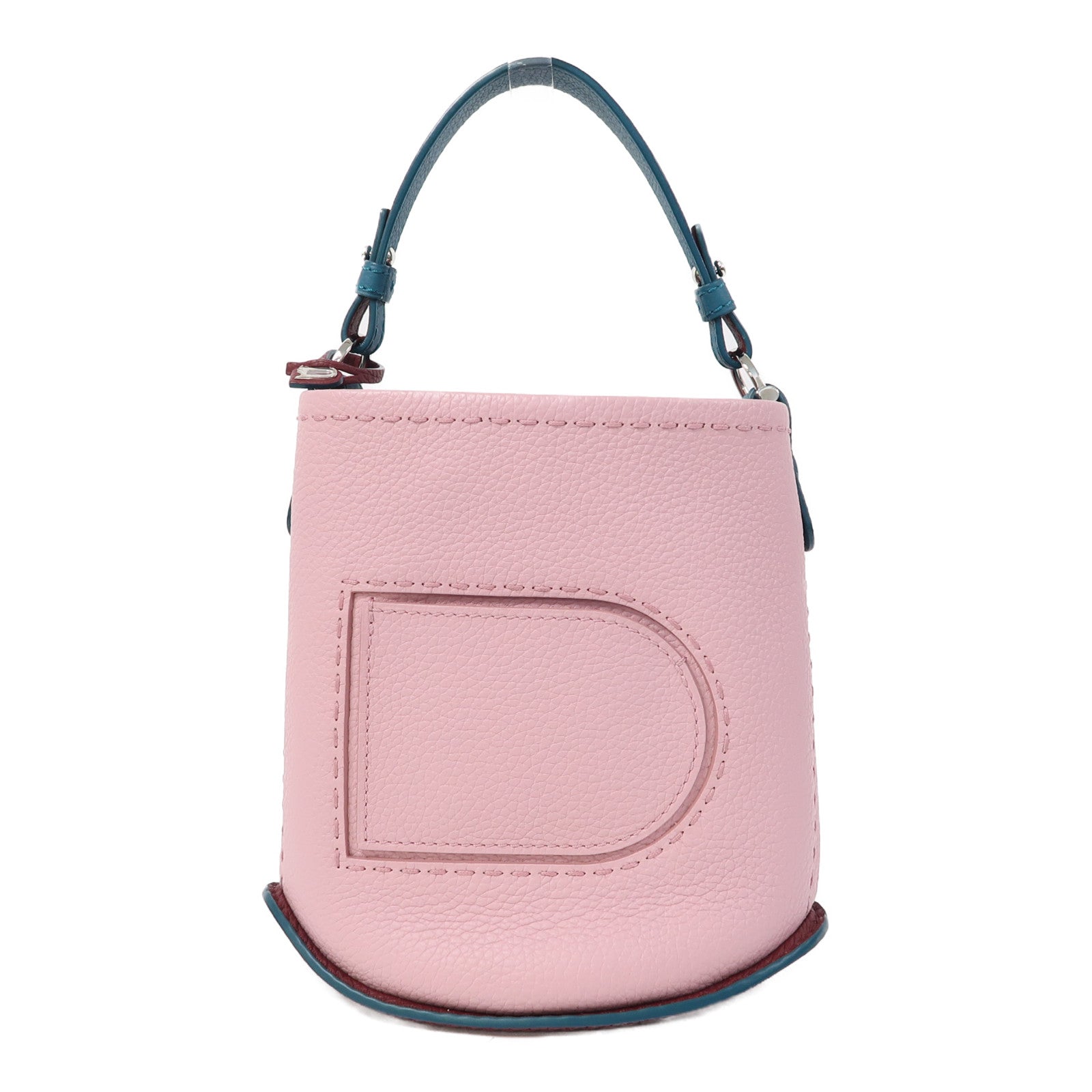 SELECTION 【激減優惠】Taurillon Soft Pin Mini Bucket銀扣手挽袋粉紅色/綠色