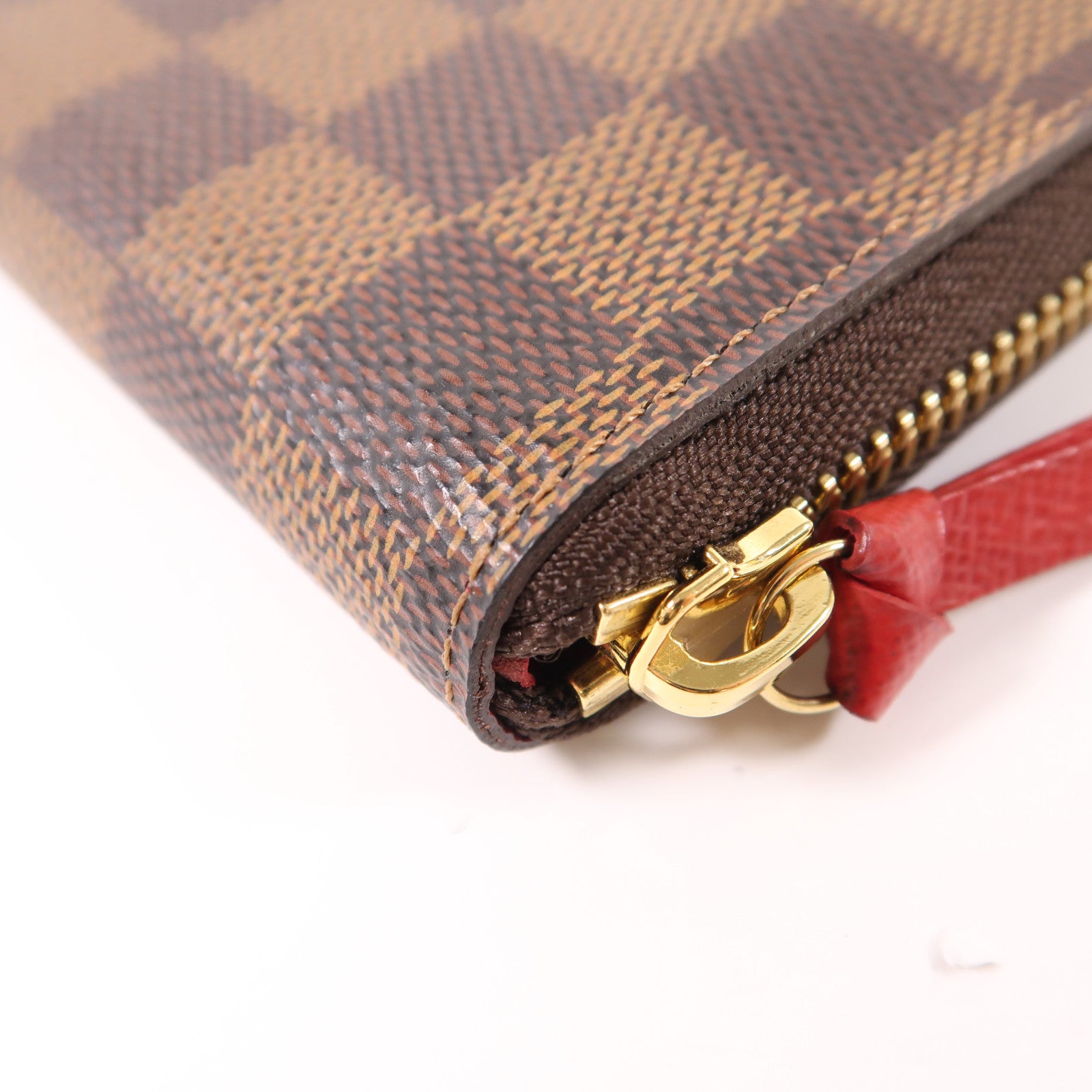 LOUIS VUITTON Damier Clemence Wallet金扣長錢包