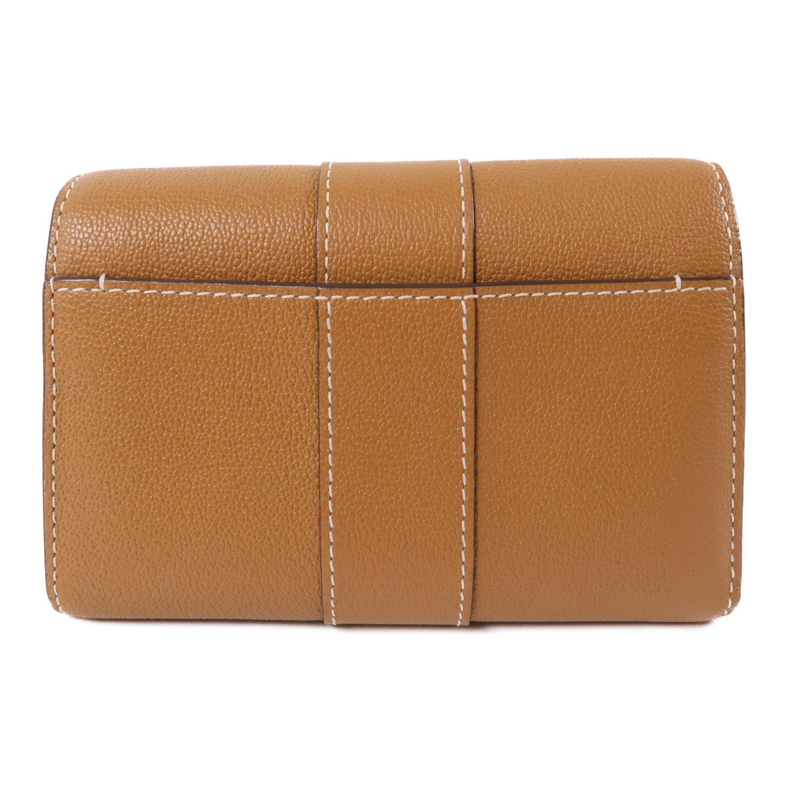 Delvaux 牛皮皮革Wallet金扣錢包棕色