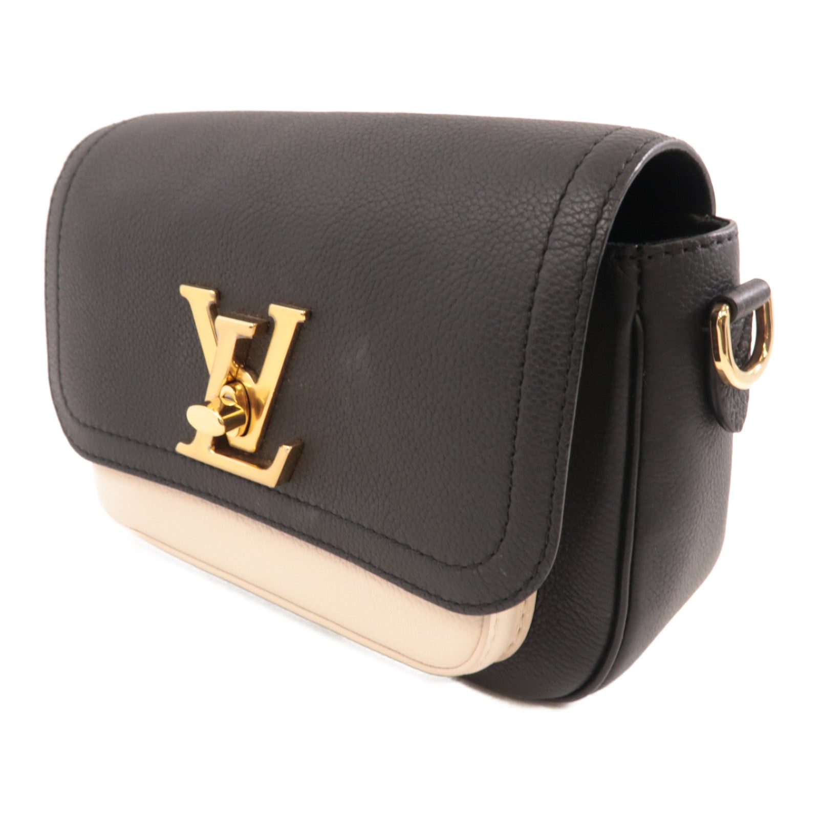 LOUIS VUITTON 牛皮皮革Lockme Tender金扣手挽肩背兩用袋色/白色/黑色/粉紅色