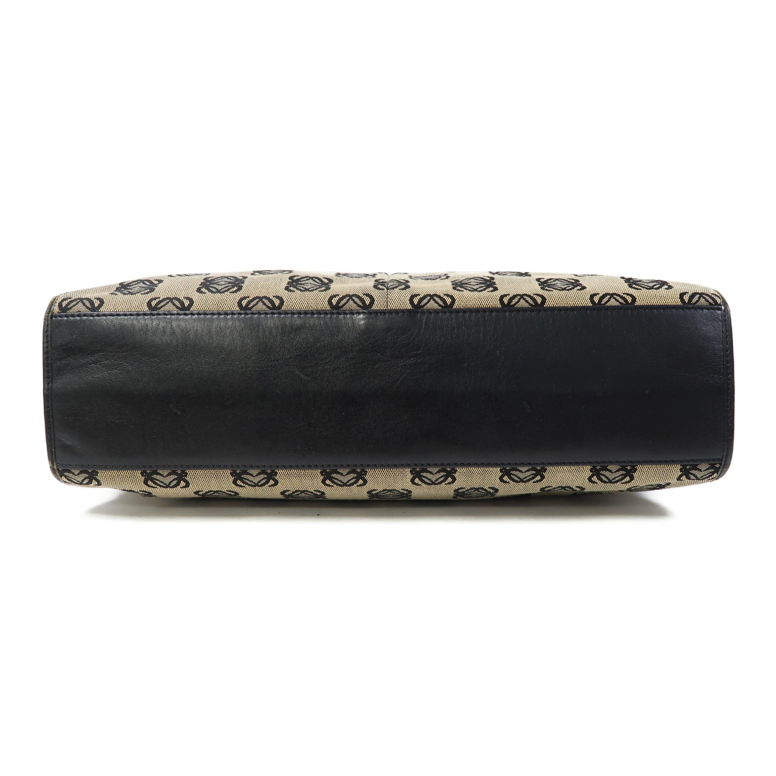 LOEWE 帆布Hand Bag銀扣手挽袋啡色