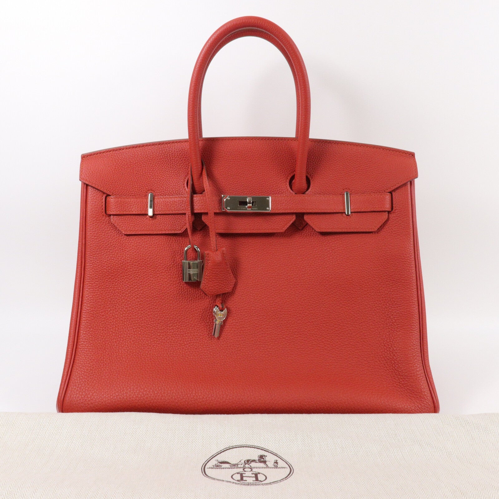 HERMES Togo皮革Birkin 35手挽袋Rough Piment