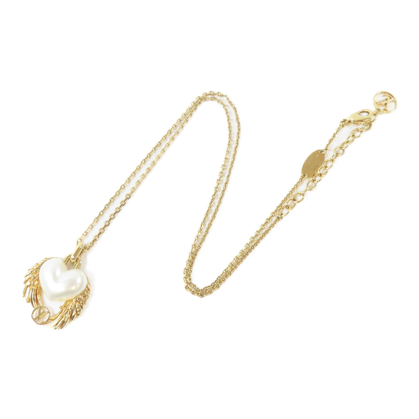 LOUIS VUITTON 金屬Collier Coeur Necklace項鍊#48cm