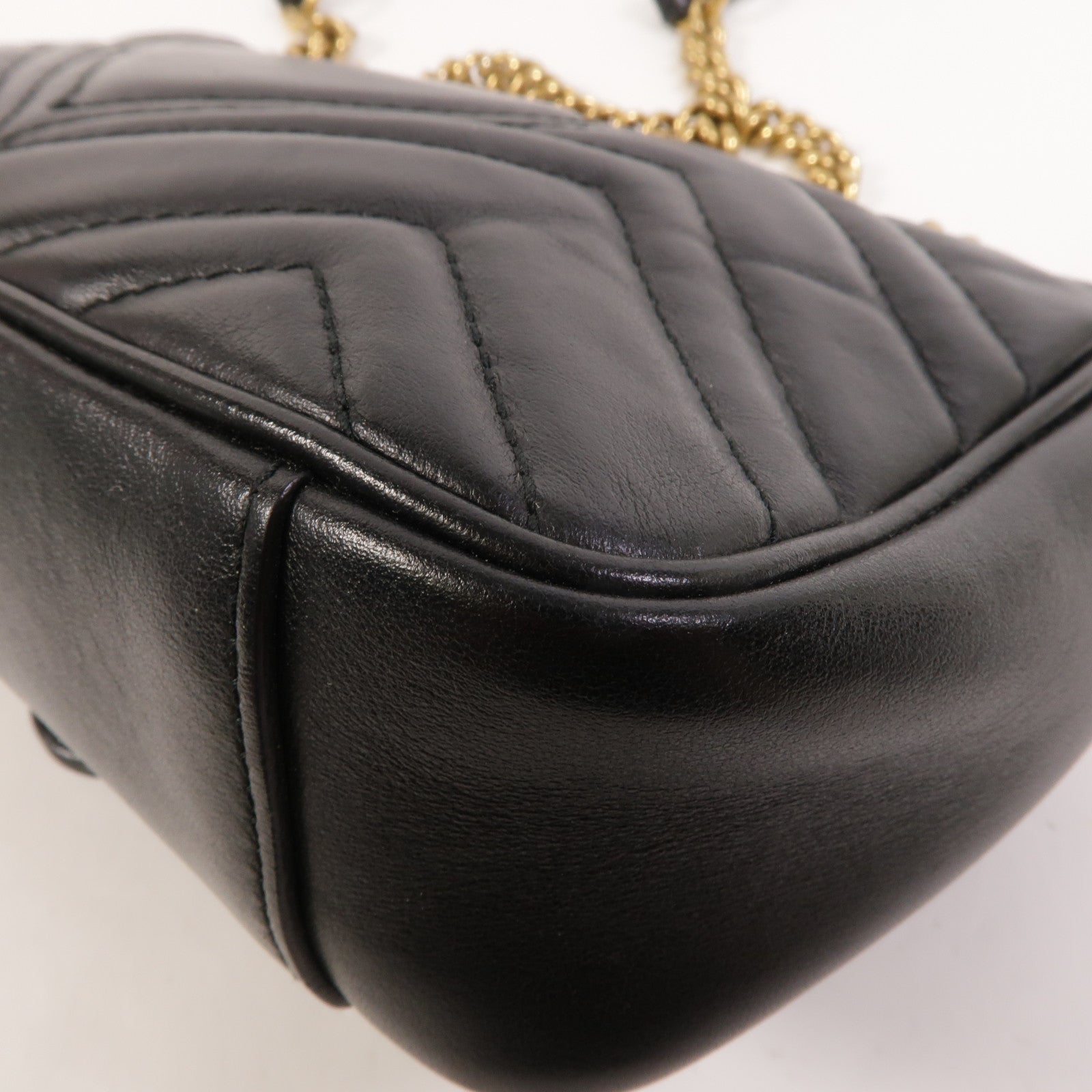 GUCCI 牛皮皮革GG Marmont Small鏈帶肩背袋