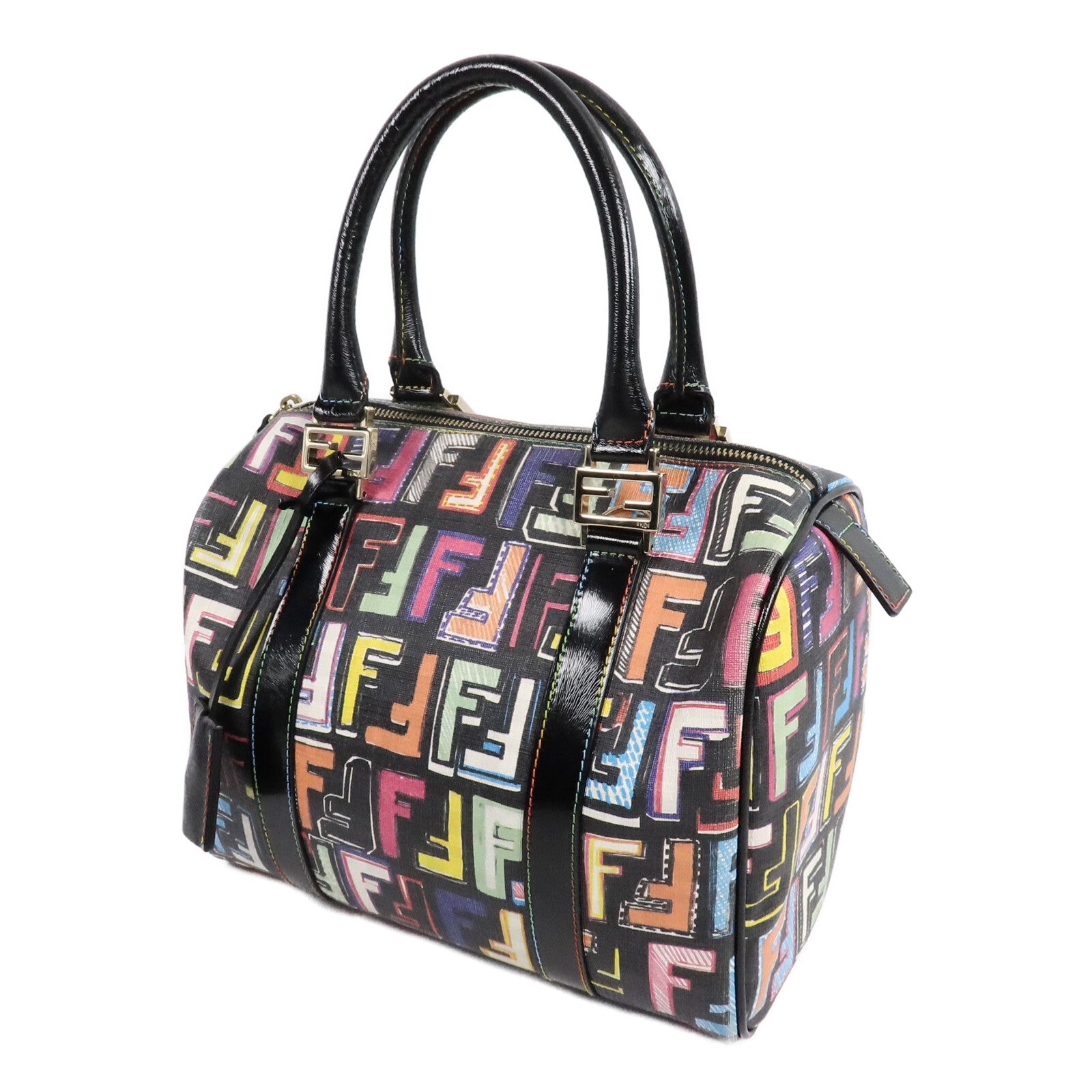 FENDI 塗層帆布Boston Small手挽袋