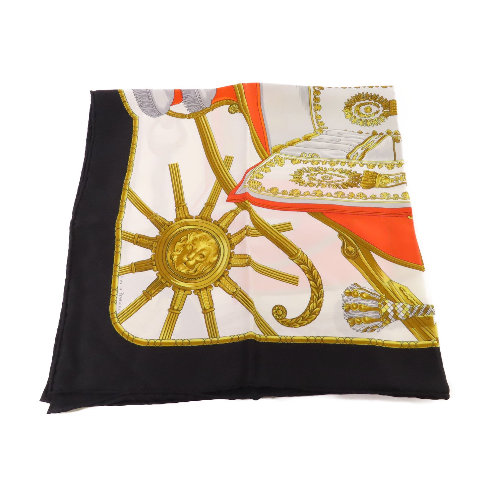 HERMES 【激減優惠】絲質65x65 Scarf絲巾白色/黑色/橙色/彩色