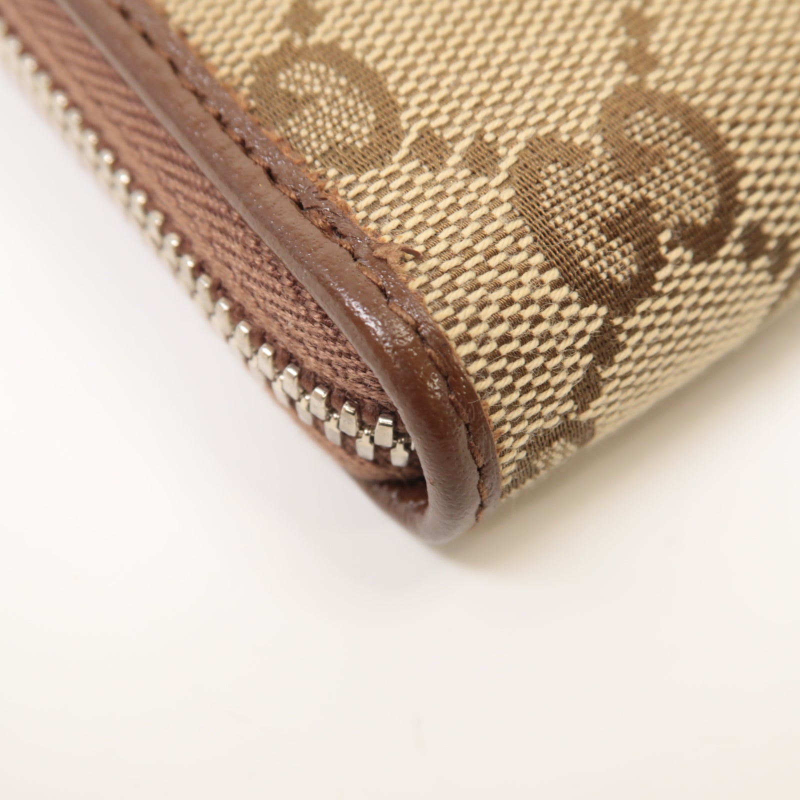 GUCCI 【激減優惠】帆布/皮革Gucci x Balenciaga Zip Long Wallet銀扣長錢包啡色