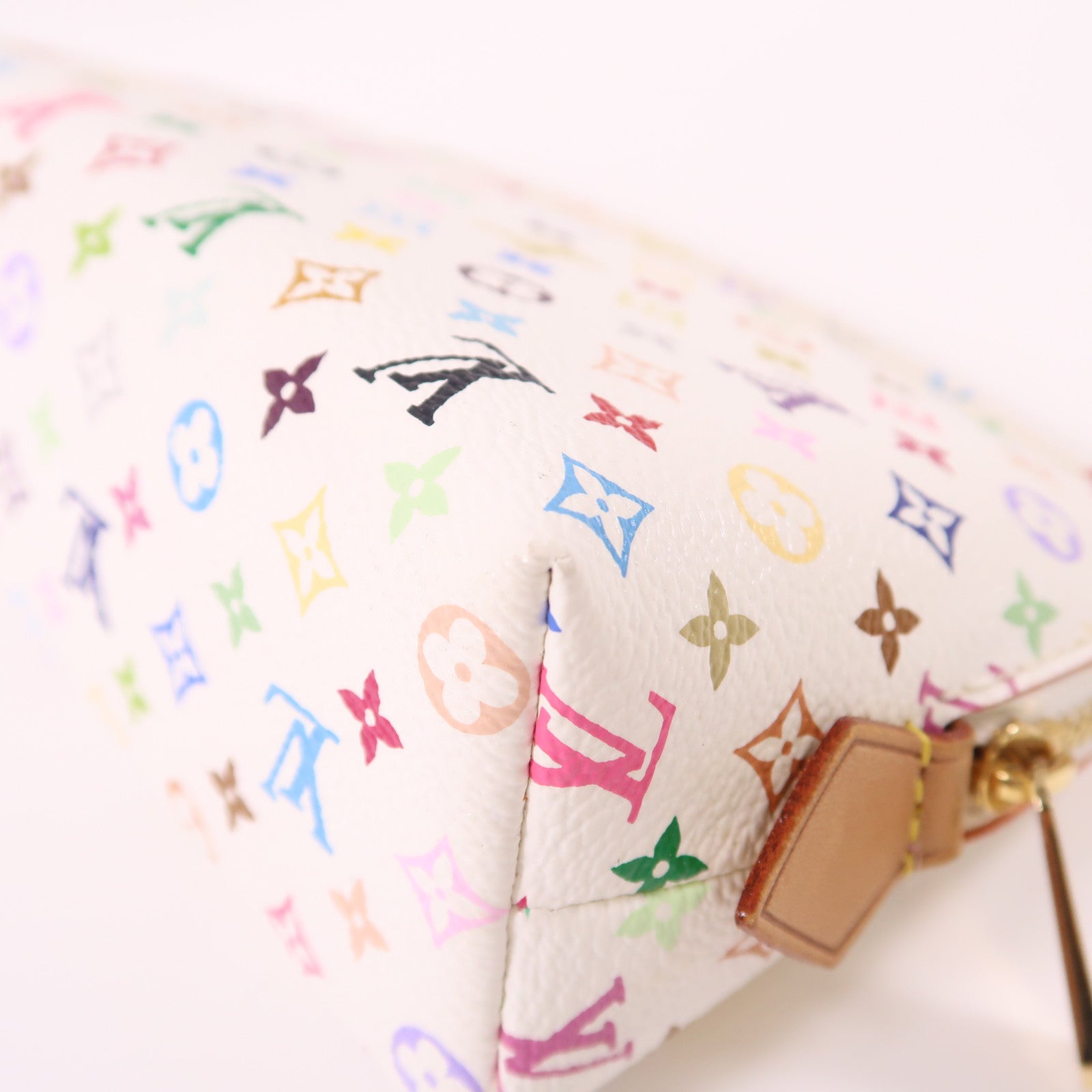 LOUIS VUITTON 【激減優惠】Monogram Multicolour金扣手拿包白色