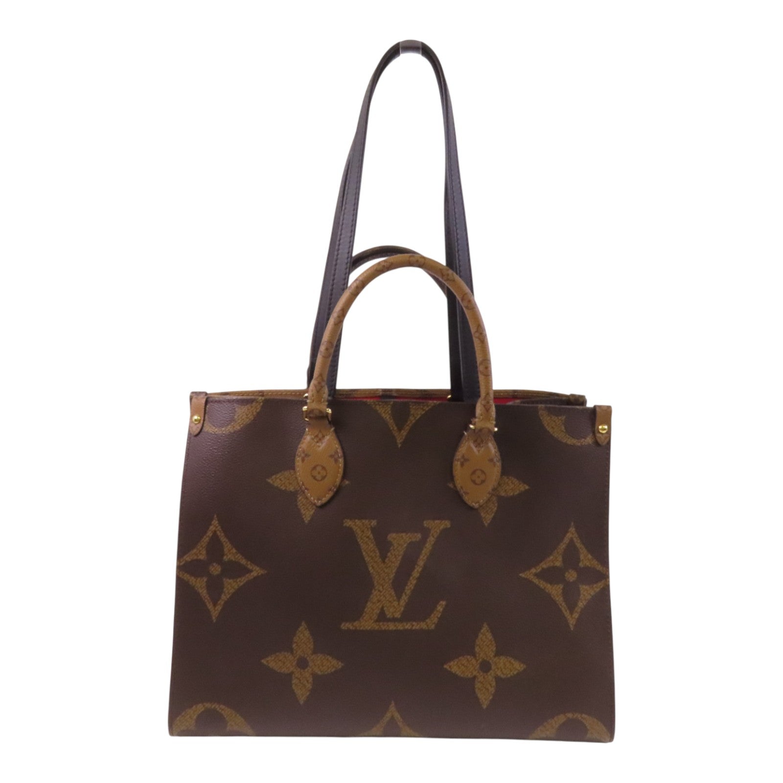 LOUIS VUITTON Monogram/Monogram Reverse On The Go MM金扣手挽肩背兩用袋