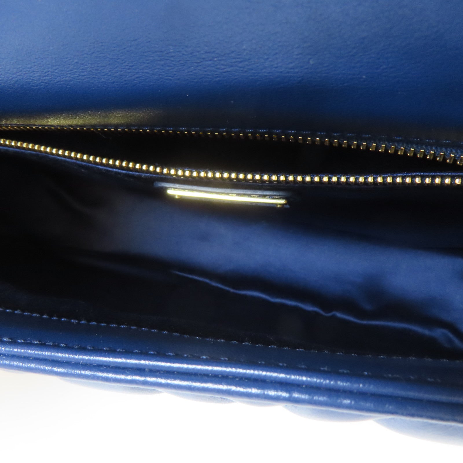 Miu Miu 菱格牛皮皮革Shoulder Bag金扣鏈帶肩背袋藍色