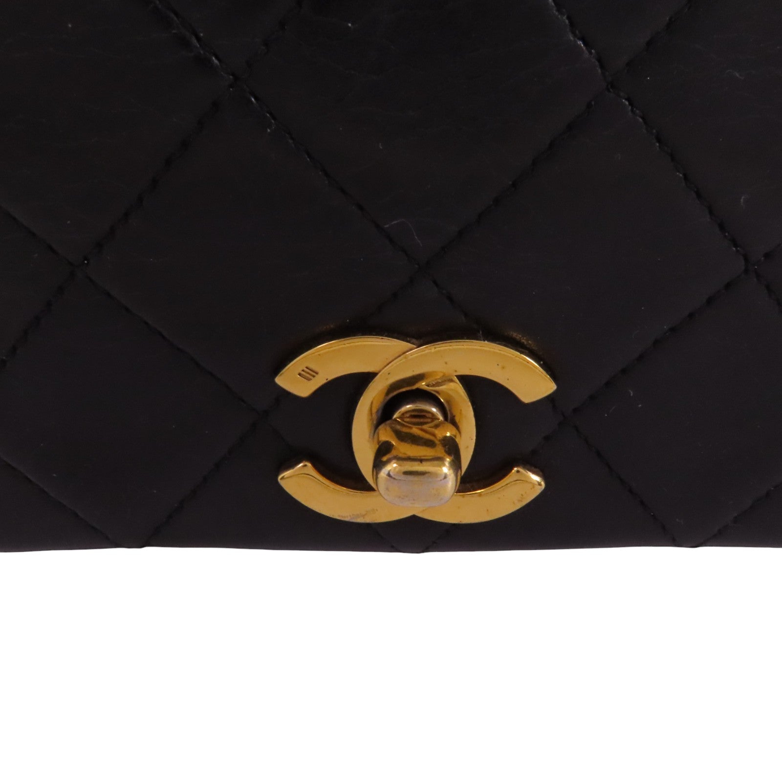 CHANEL 羊皮皮革Vintage Chain Shoulder金扣鏈帶肩背袋