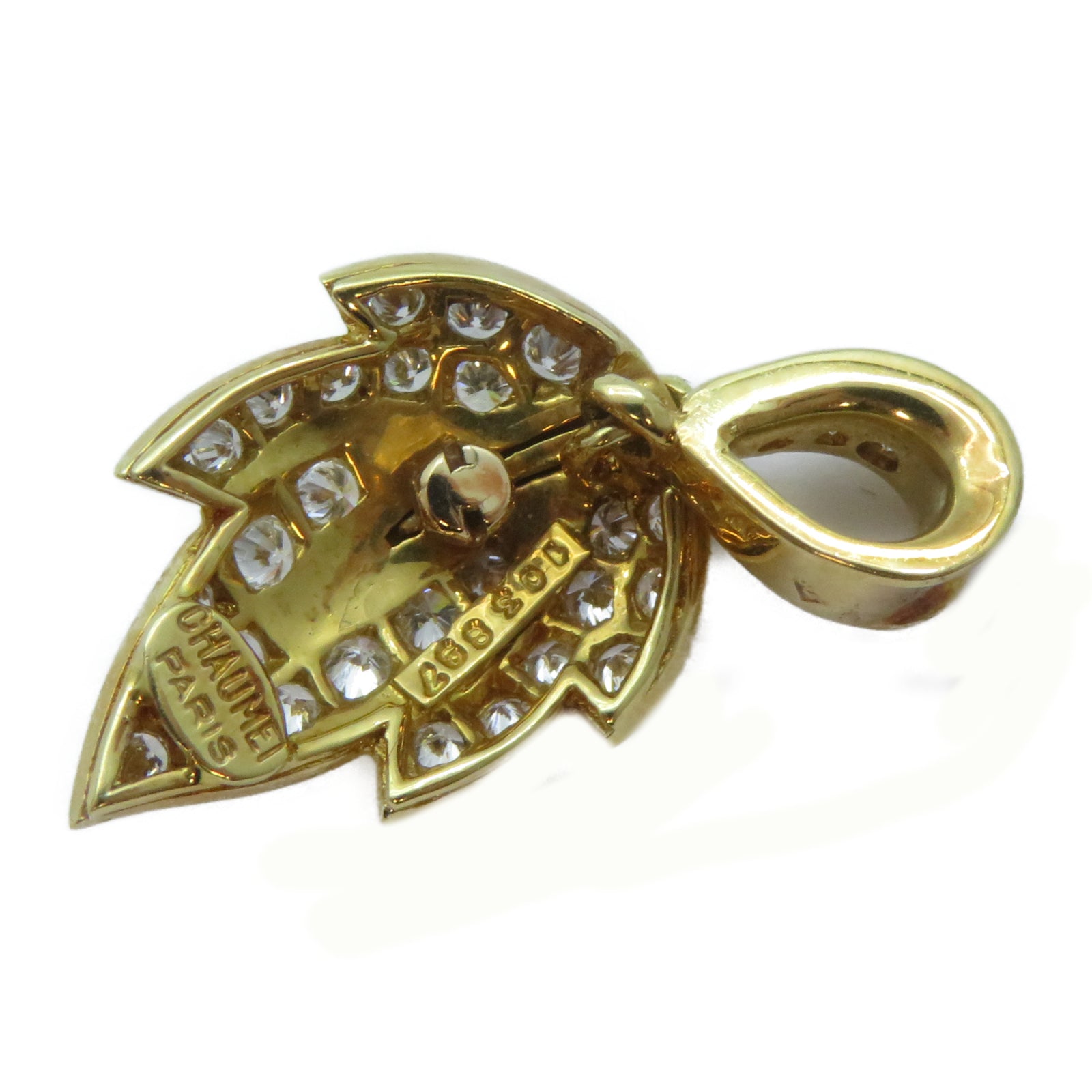Chaumet 18K黃金Diamond Pendant Top鑽石吊墜