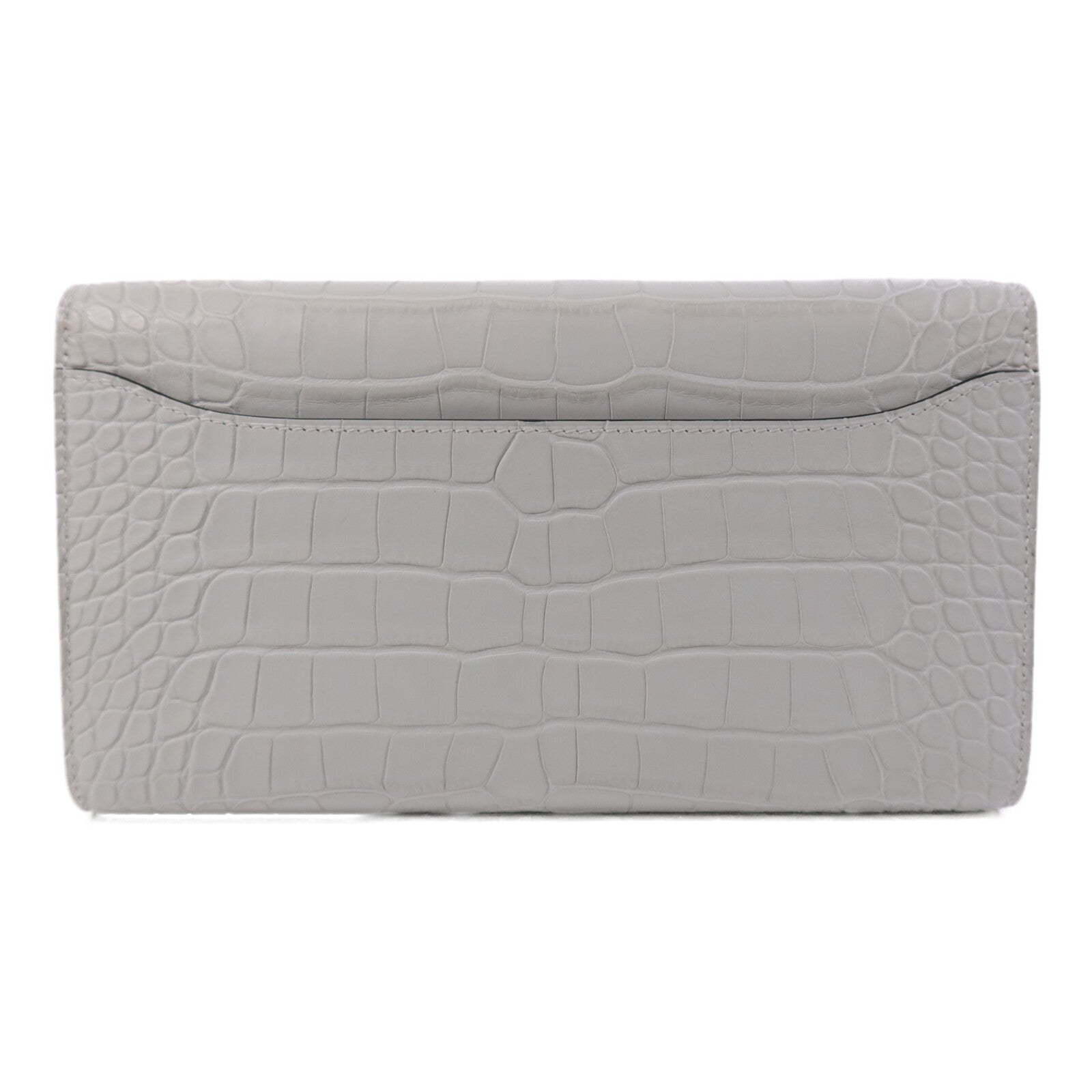 HERMES Alligator Mat皮革Constance To Go銀扣肩背袋Gris Neve