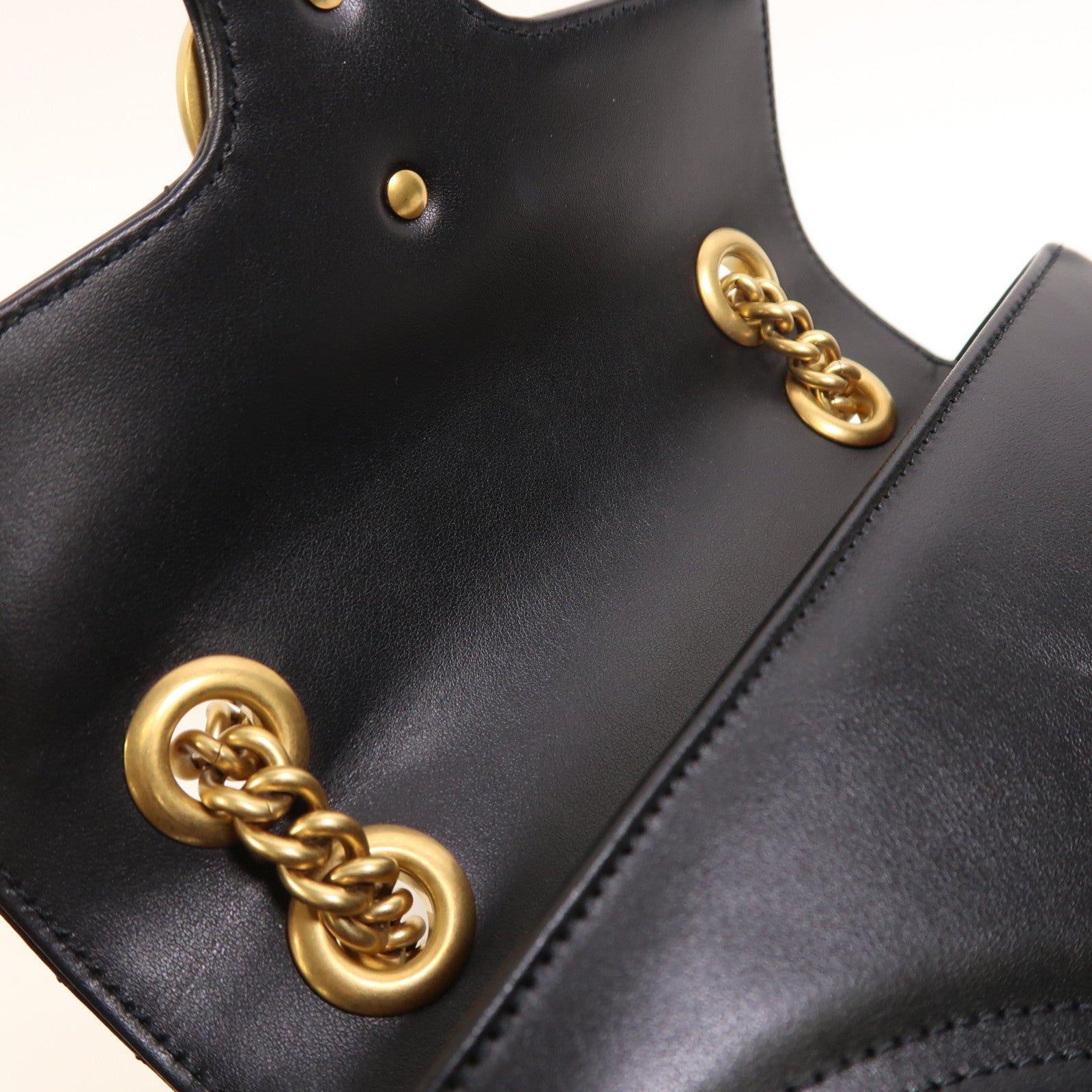 GUCCI 牛皮皮革GG Marmont Small金扣鏈帶肩背袋