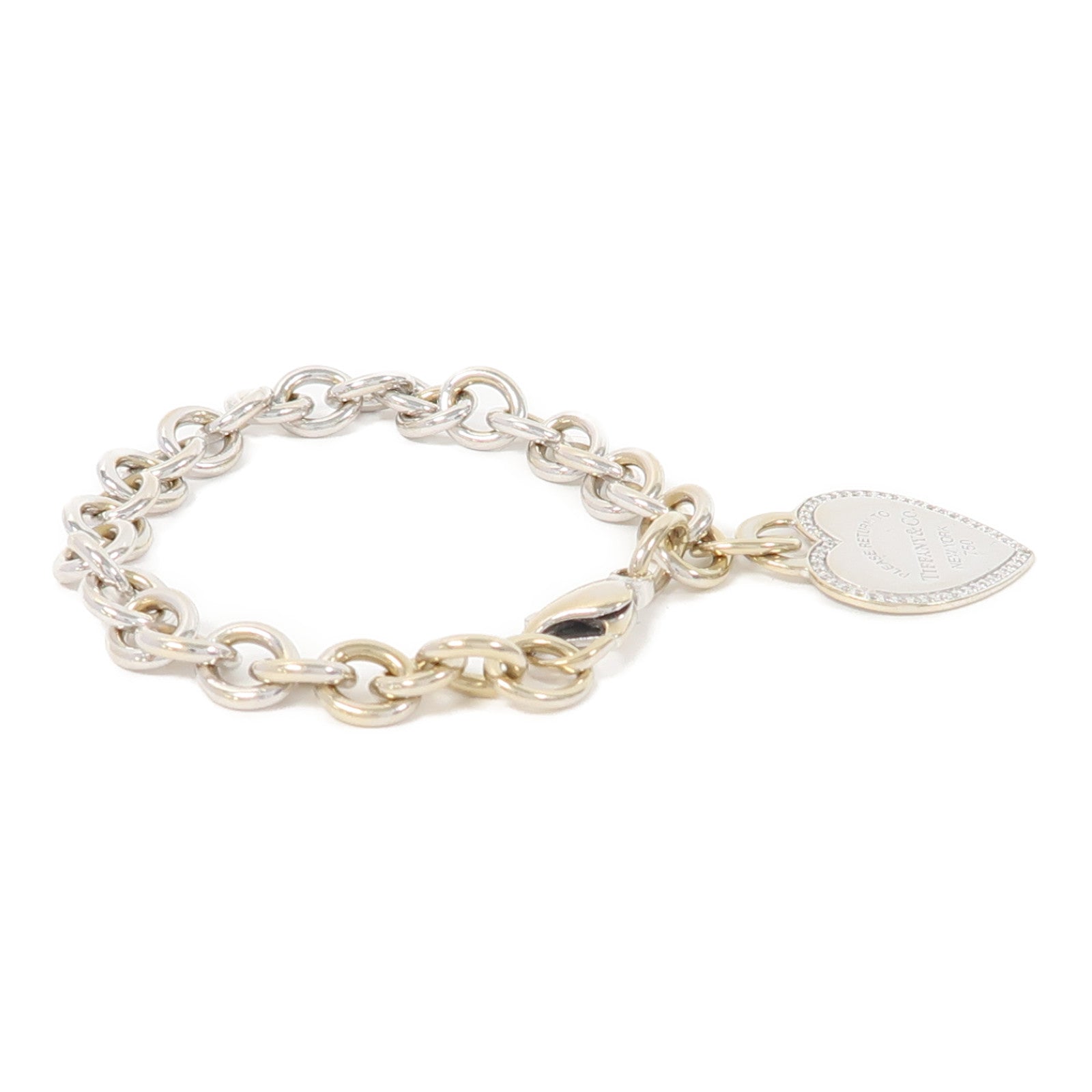 TIFFANY＆CO 18K白金Please Return To Bracelet Diamond手鏈