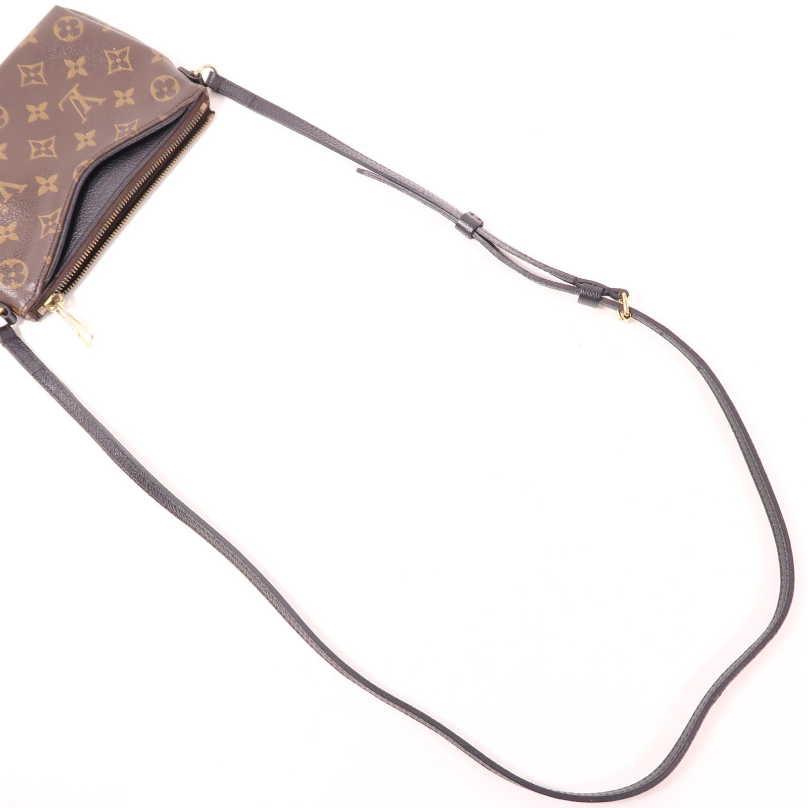 LOUIS VUITTON LV GHW Pallas Clutch Shoulder Bag M41639 Monogram Brown/Black