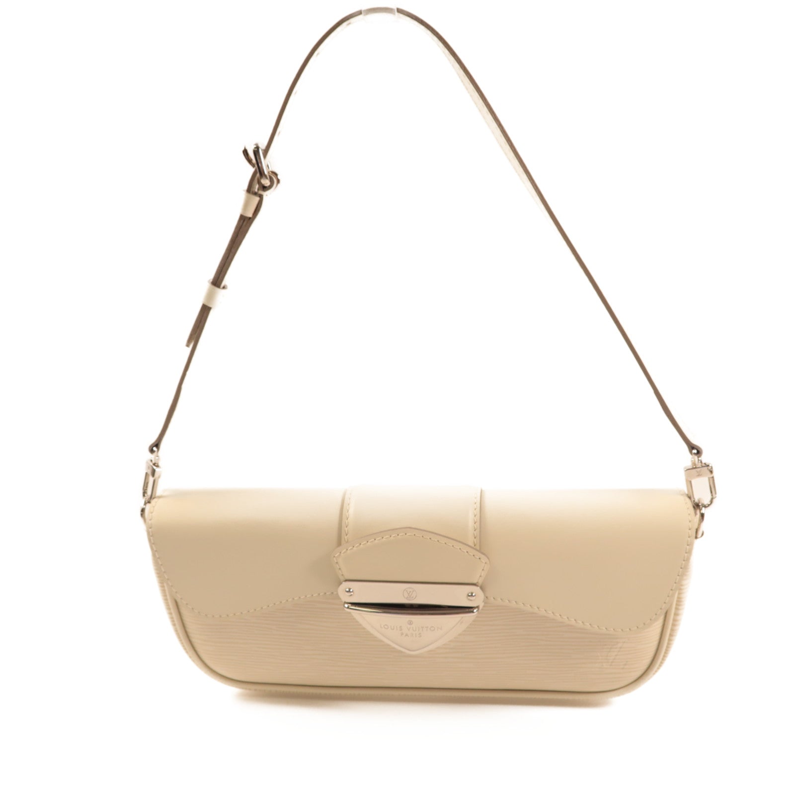 LOUIS VUITTON Epi Pochette Montaigne肩背袋白色
