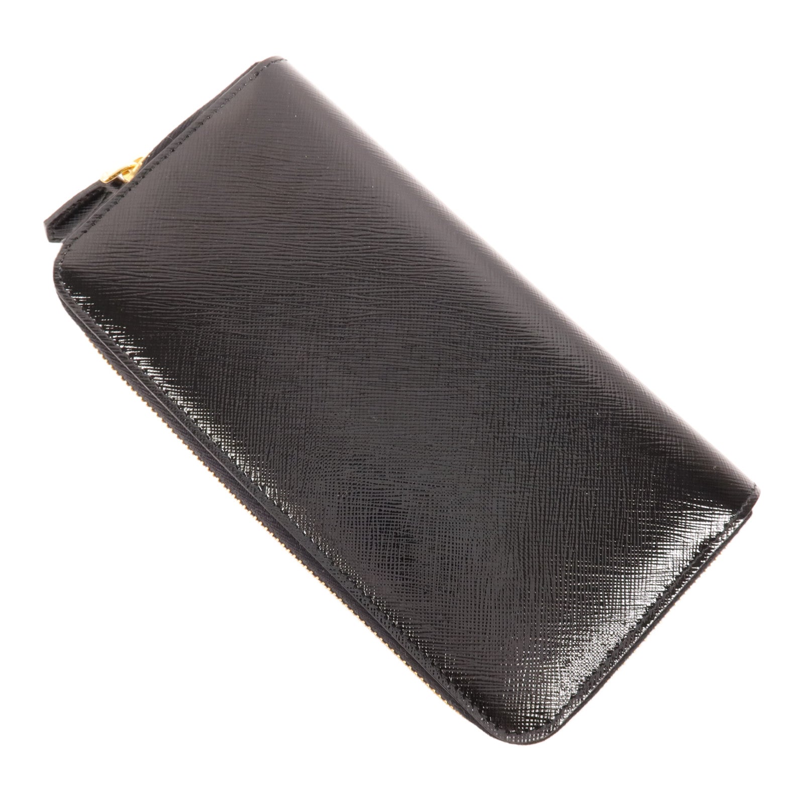 PRADA 漆皮皮革Long Wallet金扣長錢包
