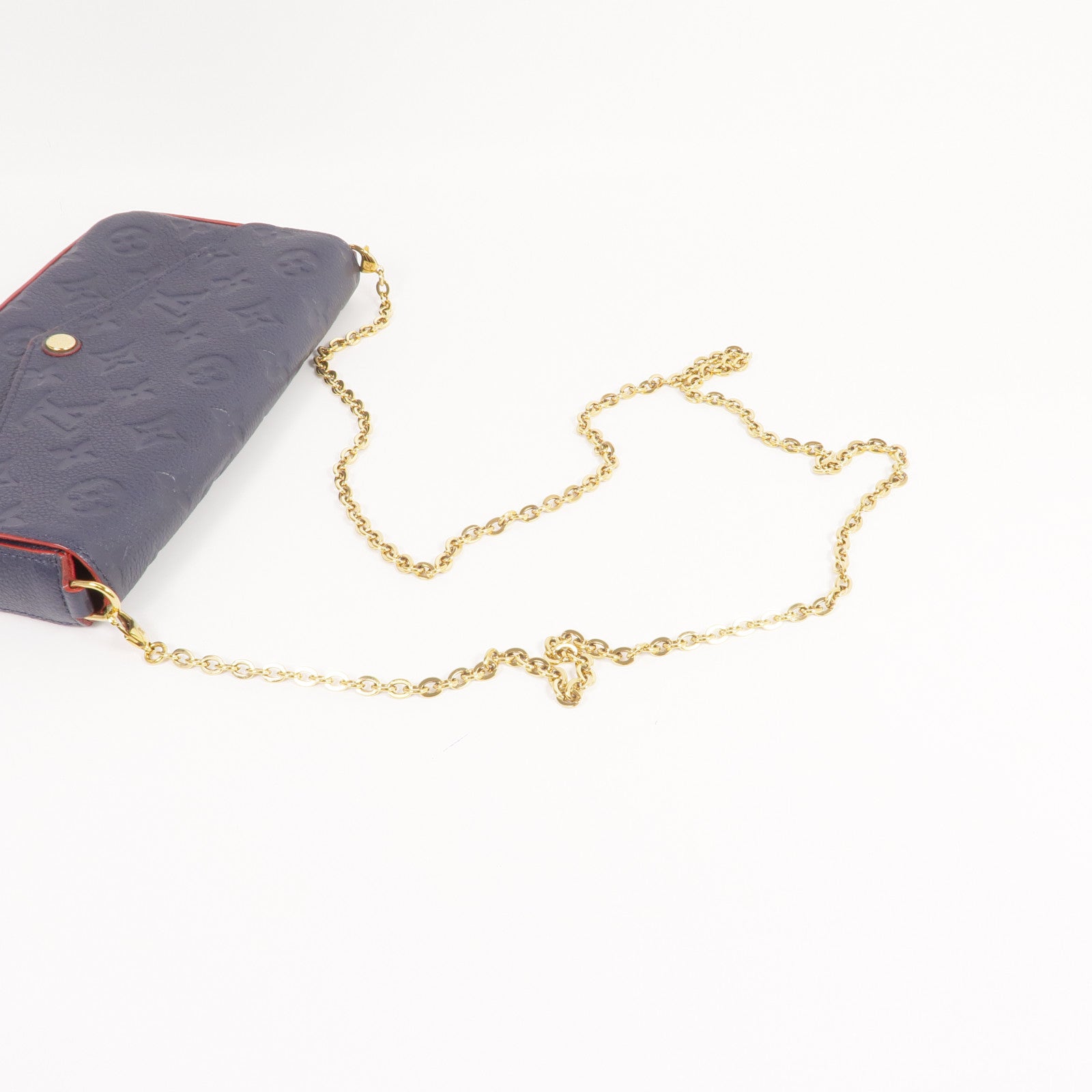LOUIS VUITTON Monogram Empreinte Felicie Pochette金扣鏈帶肩背袋