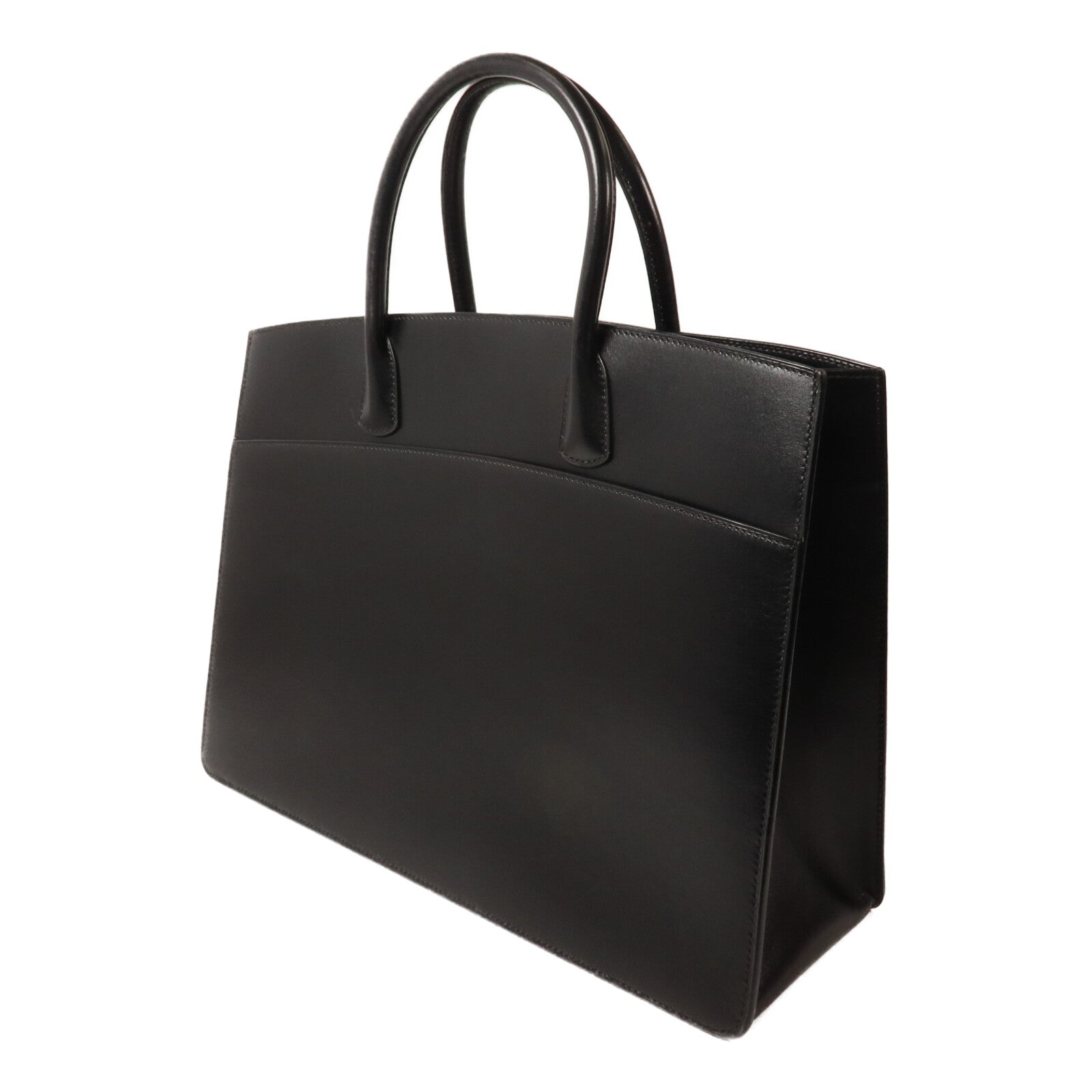 HERMES Box Calf皮革White Bus手挽袋Noir