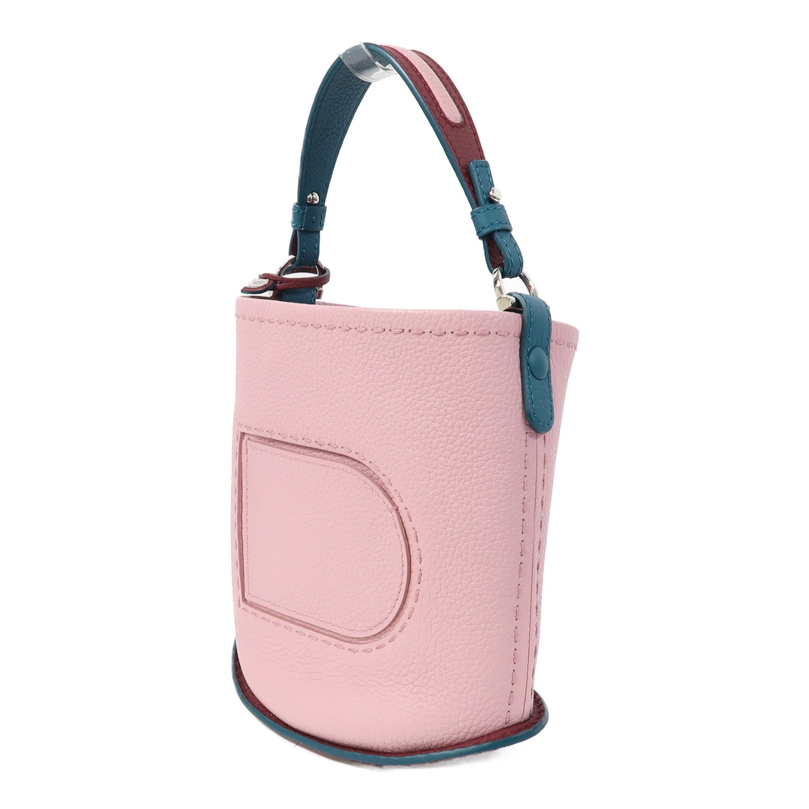SELECTION 【激減優惠】Taurillon Soft Pin Mini Bucket銀扣手挽袋粉紅色/綠色