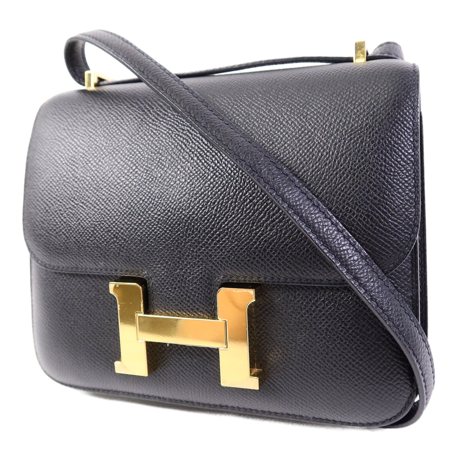 HERMES Epsom皮革Mini Constance肩背袋Noir