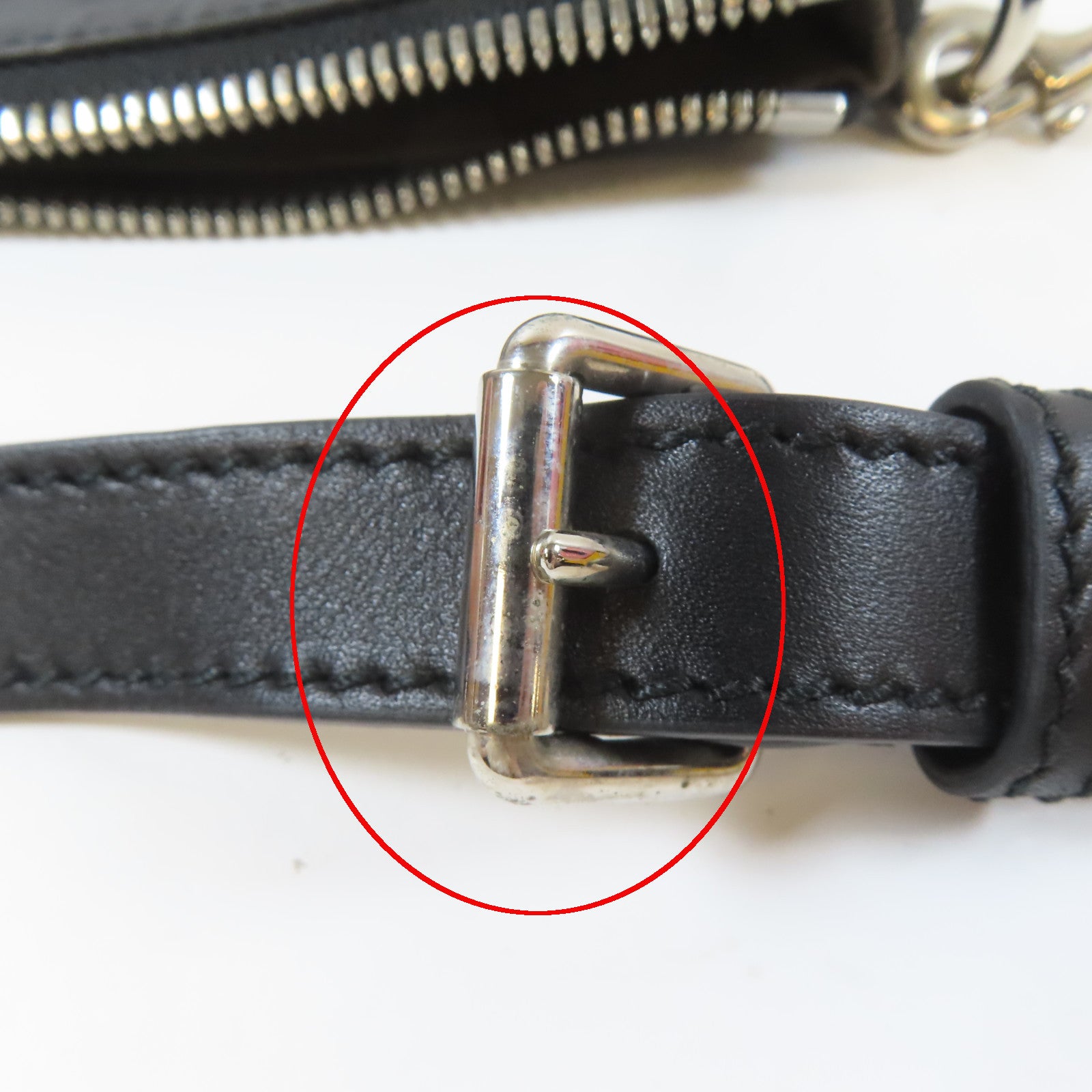 GUCCI 牛皮皮革Shoulder Bag銀扣肩背袋黑色