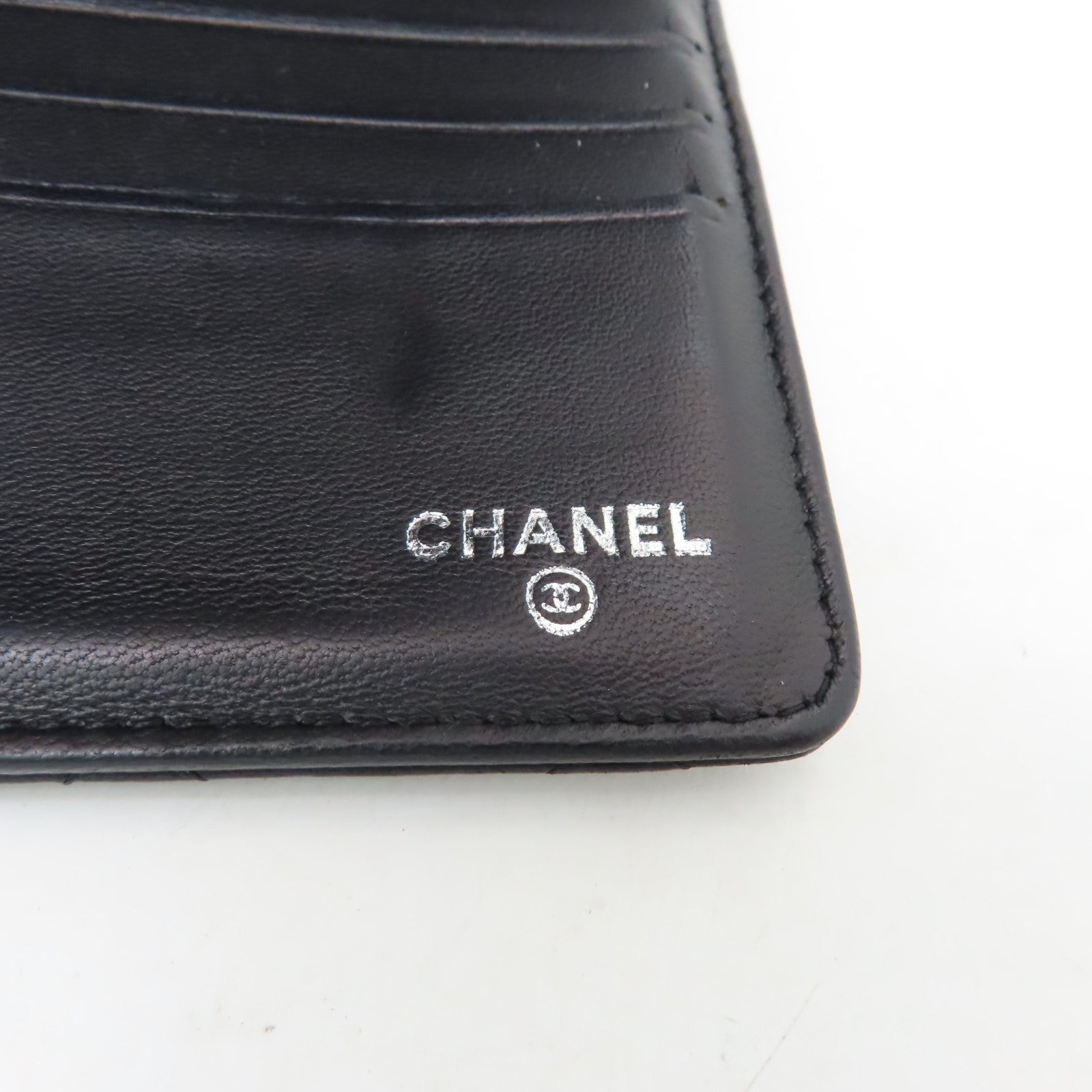 CHANEL 【清倉大減價】菱格牛皮皮革Boy Long Wallet銀扣長錢包黑色