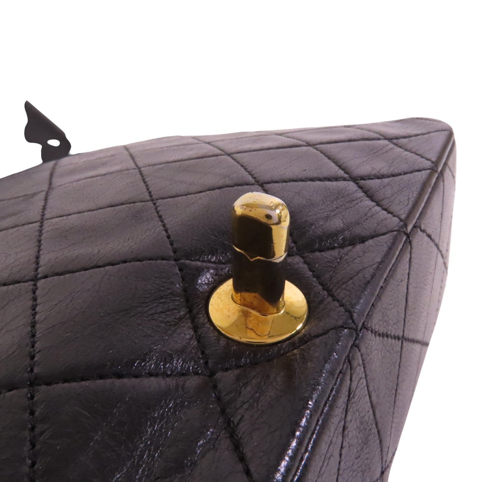 CHANEL 羊皮皮革Vintage Chain Shoulder金扣鏈帶肩背袋