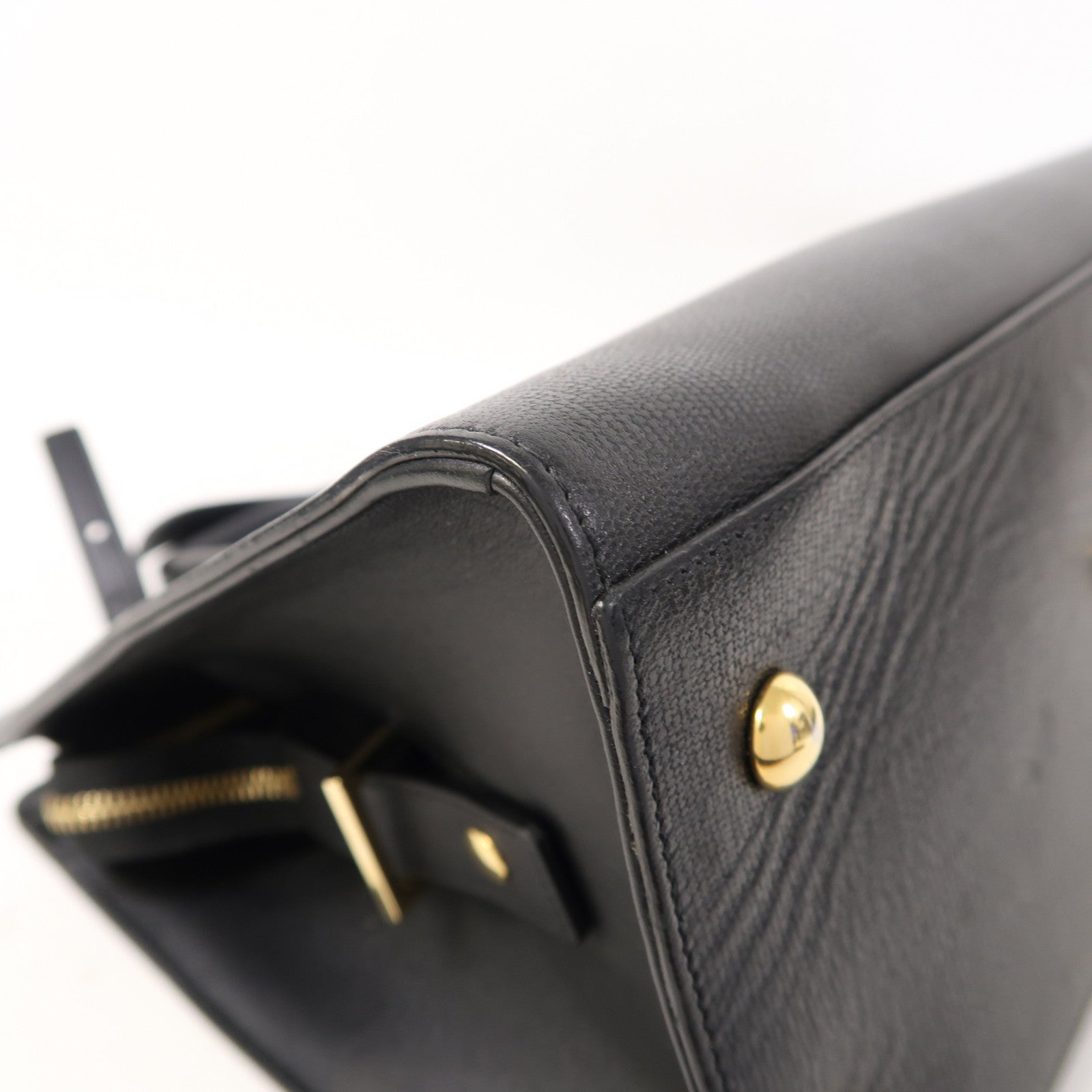 YVES SAINT LAURENT 牛皮皮革2 Way Shoulder金扣手挽肩背兩用袋黑色