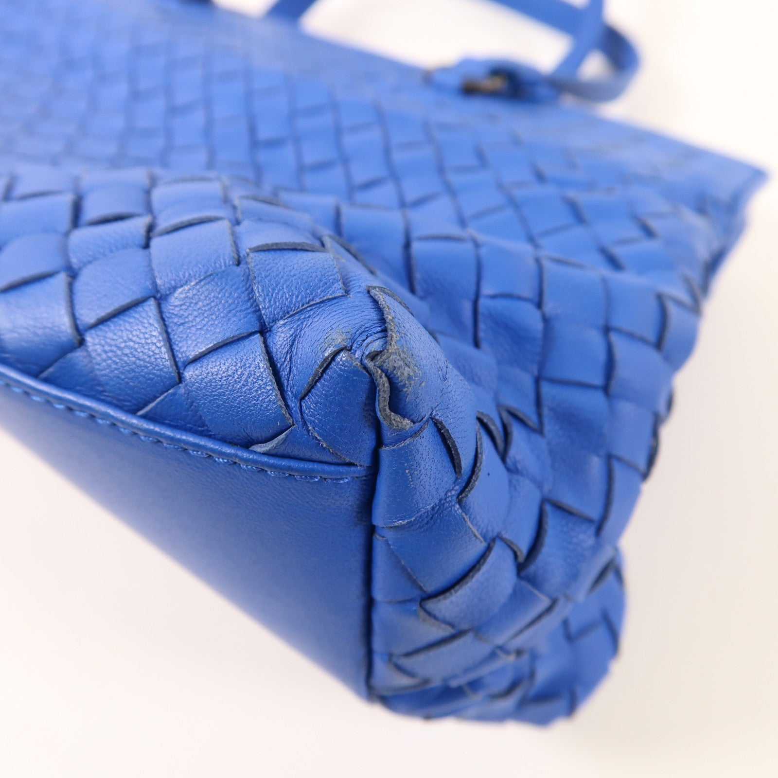 BOTTEGA VENETA BV 2 Way Shoulder Bag Calfskin Leather Blue