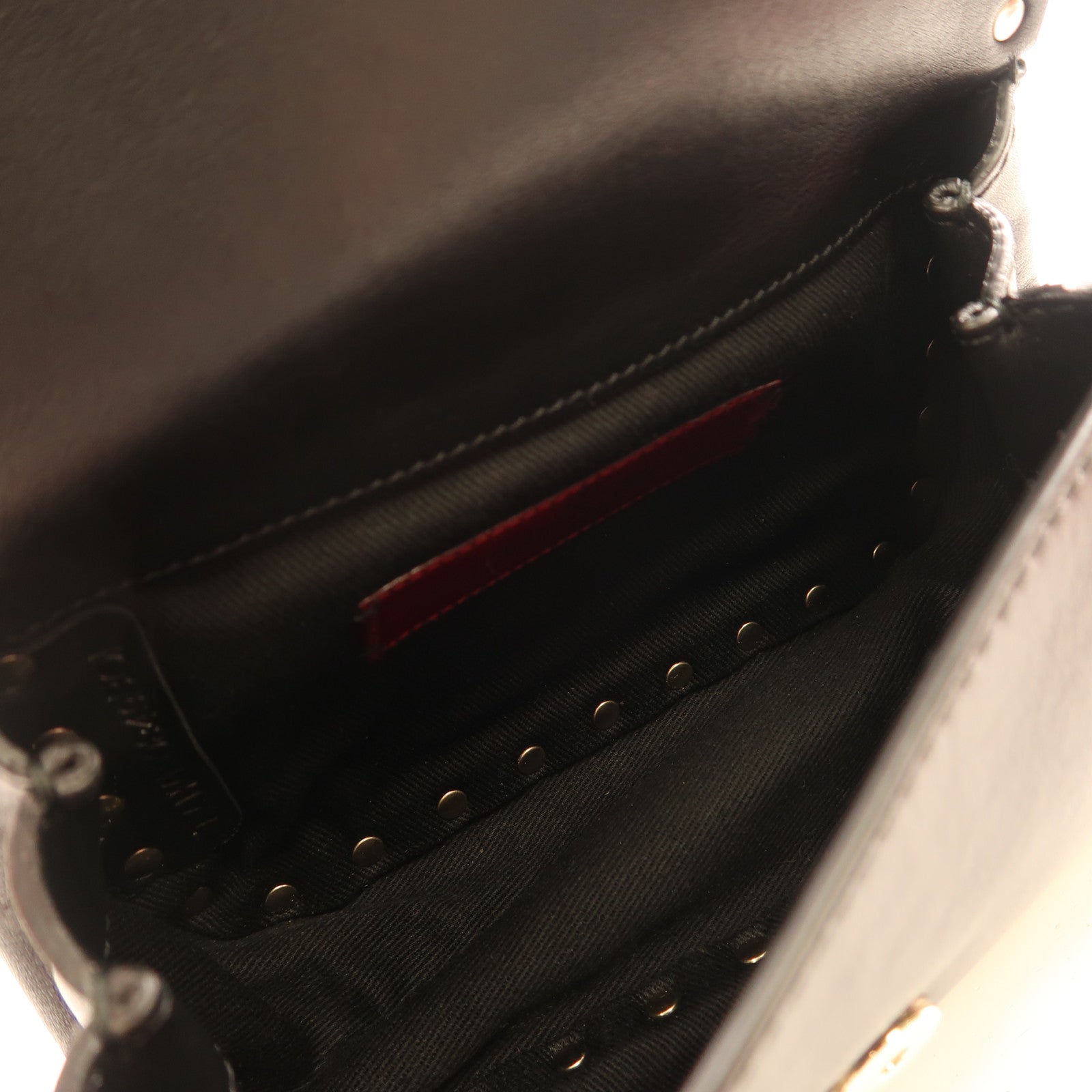 Valentino GHW Waist Bag Calfskin Leather Black