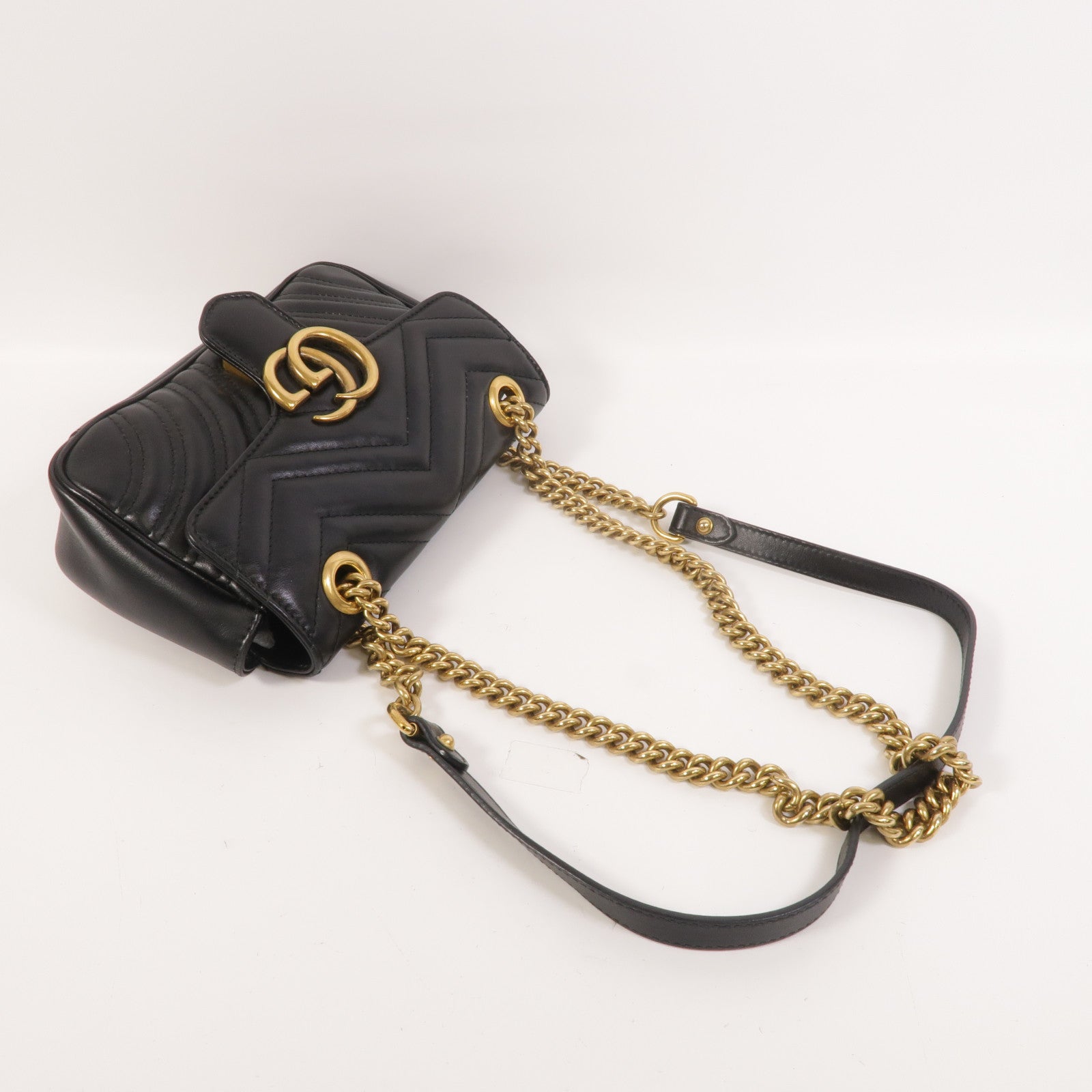 GUCCI 牛皮皮革GG Marmont Small鏈帶肩背袋