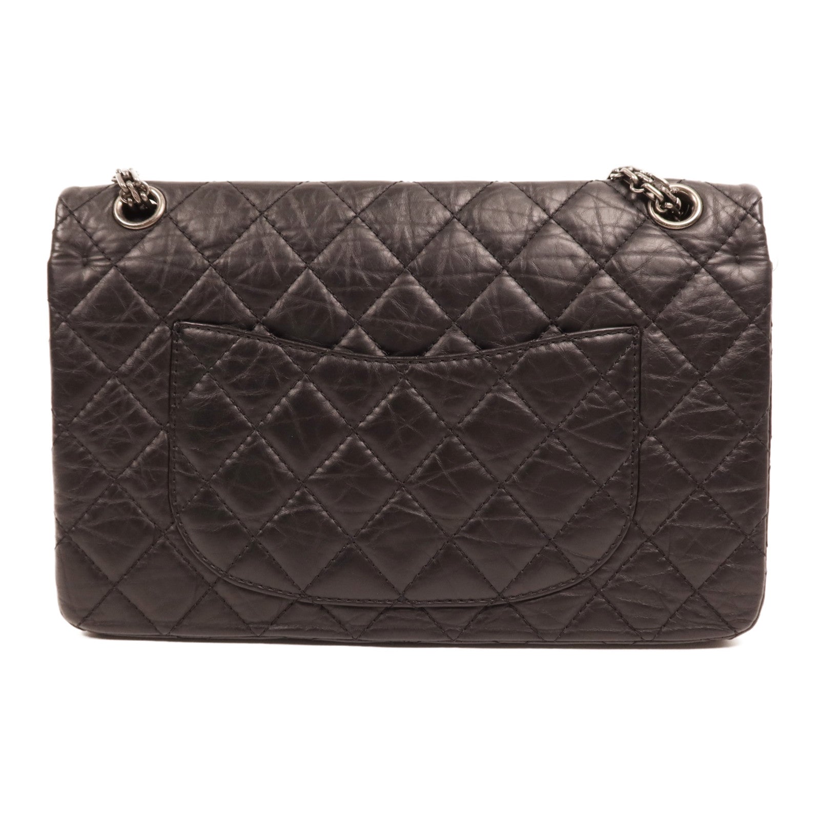 CHANEL 牛皮皮革2.55 Medium銀扣鏈帶肩背袋