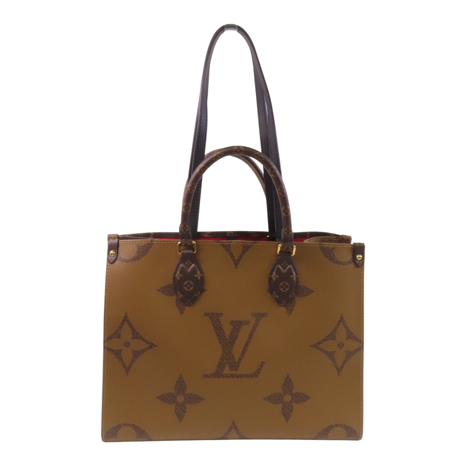 LOUIS VUITTON Monogram/Monogram Reverse On The Go MM金扣手挽肩背兩用袋