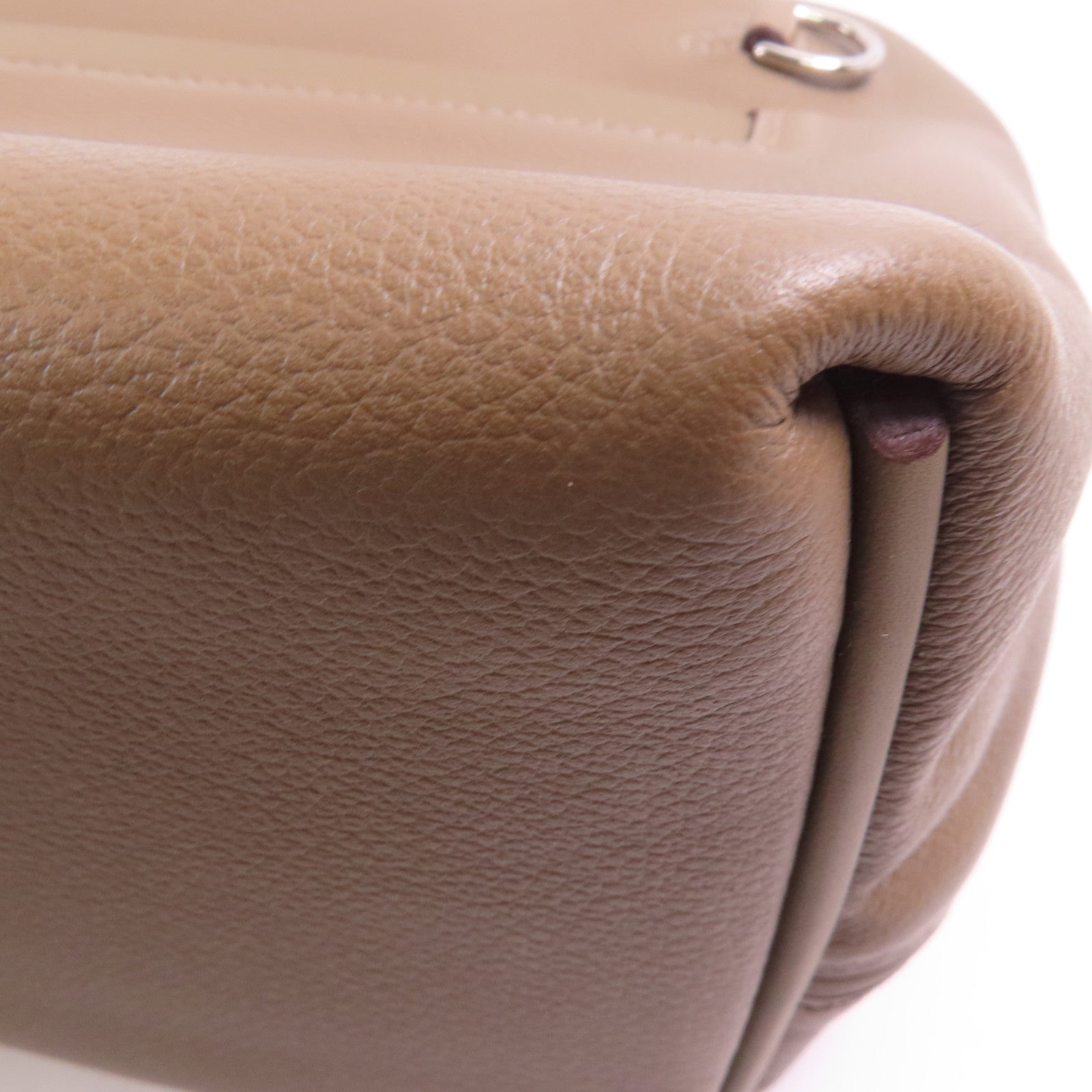 HERMES Evercolor/Swift皮革24/24 Mini銀扣手挽肩背兩用袋Etoupe/Ebene