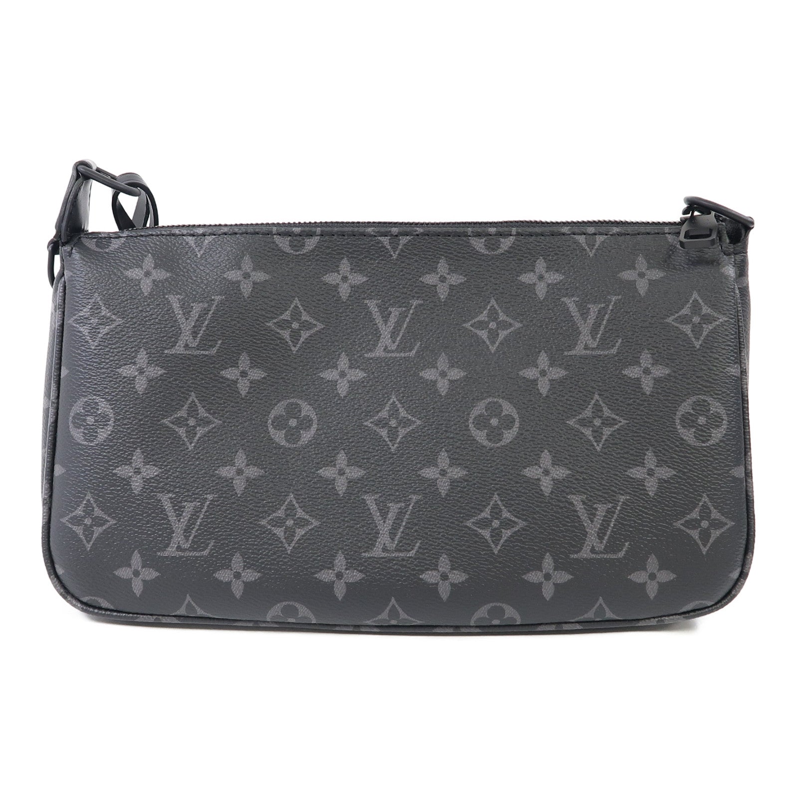 LOUIS VUITTON Monogram Eclipse Pochette Accessoire XL肩背袋黑色
