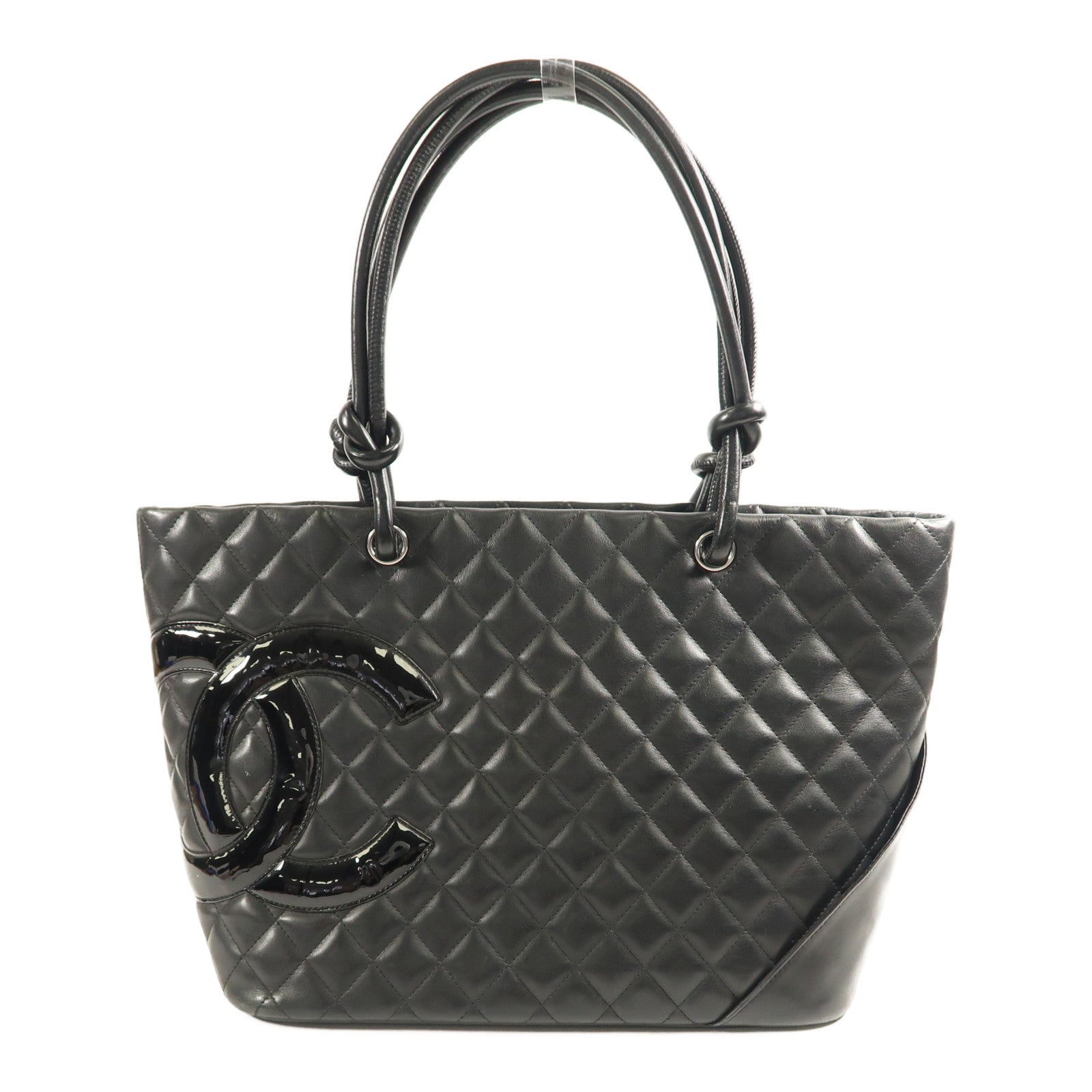 CHANEL 牛皮皮革Cambon Tote Bag銀扣手挽袋