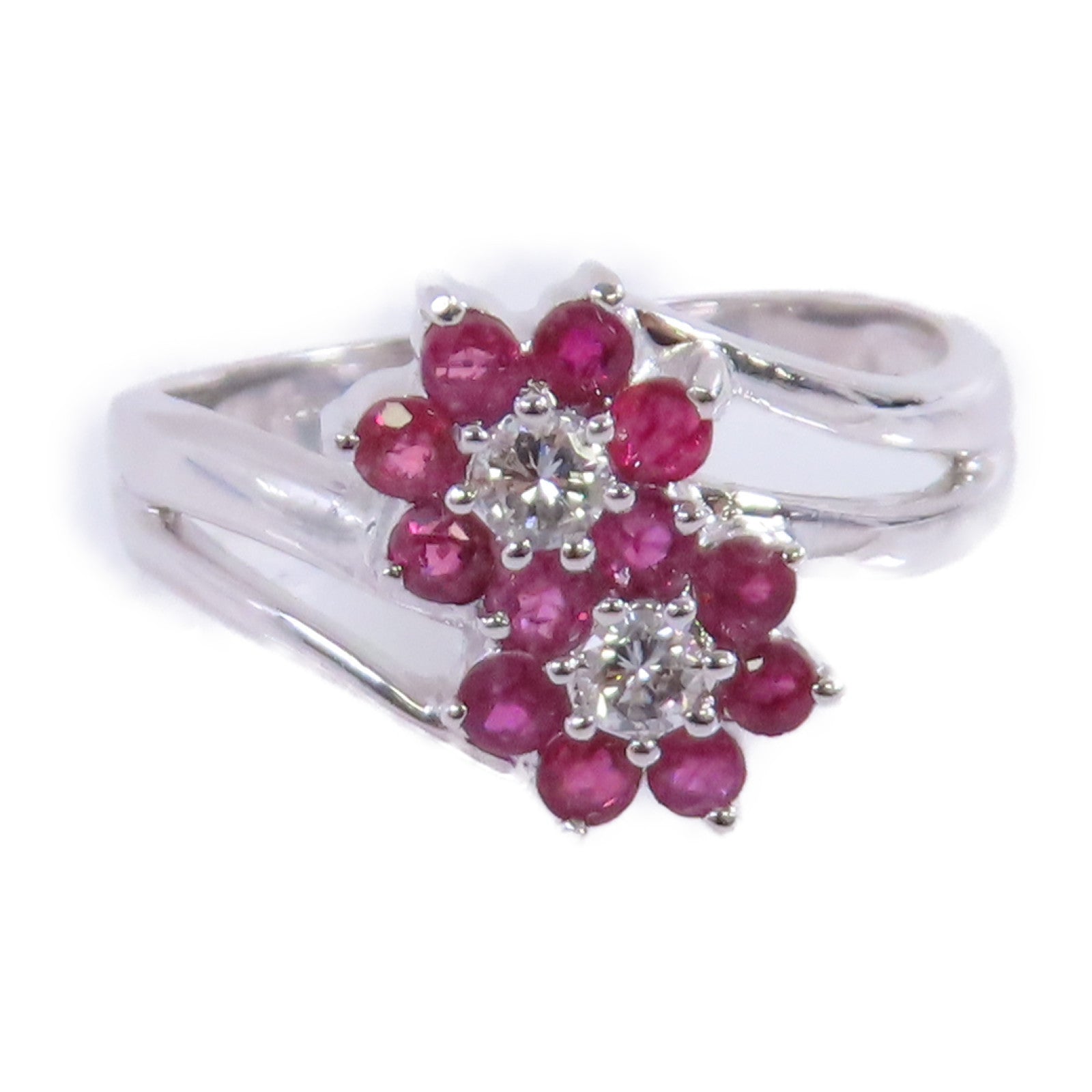 JEWELRY 【激減優惠】18K白金/紅寶石/鑽石Ruby Diamond Ring戒指US#7