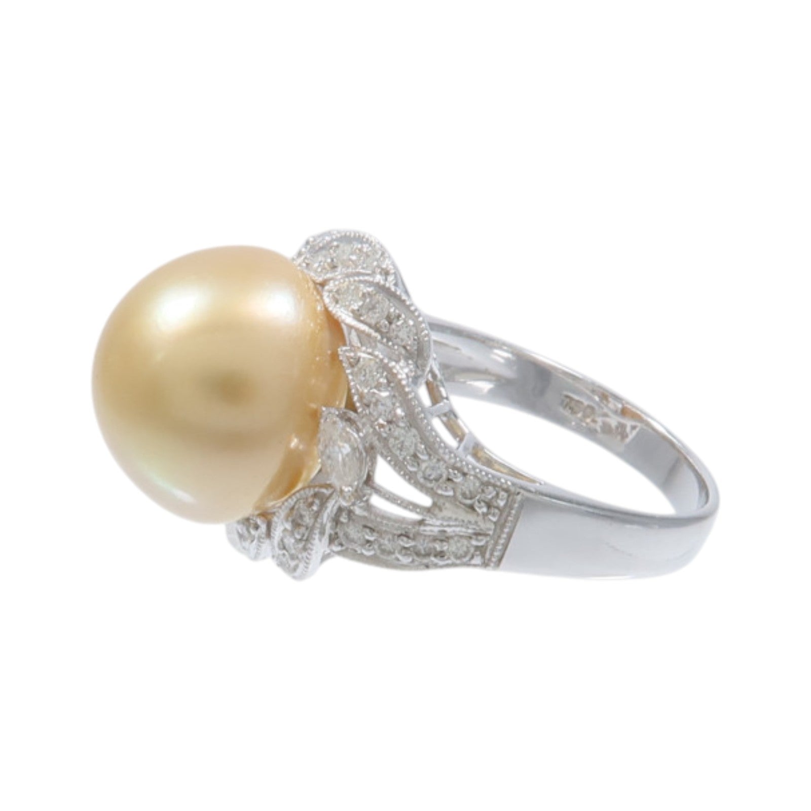 JEWELRY 18K白金Pearl Ring珍珠戒指