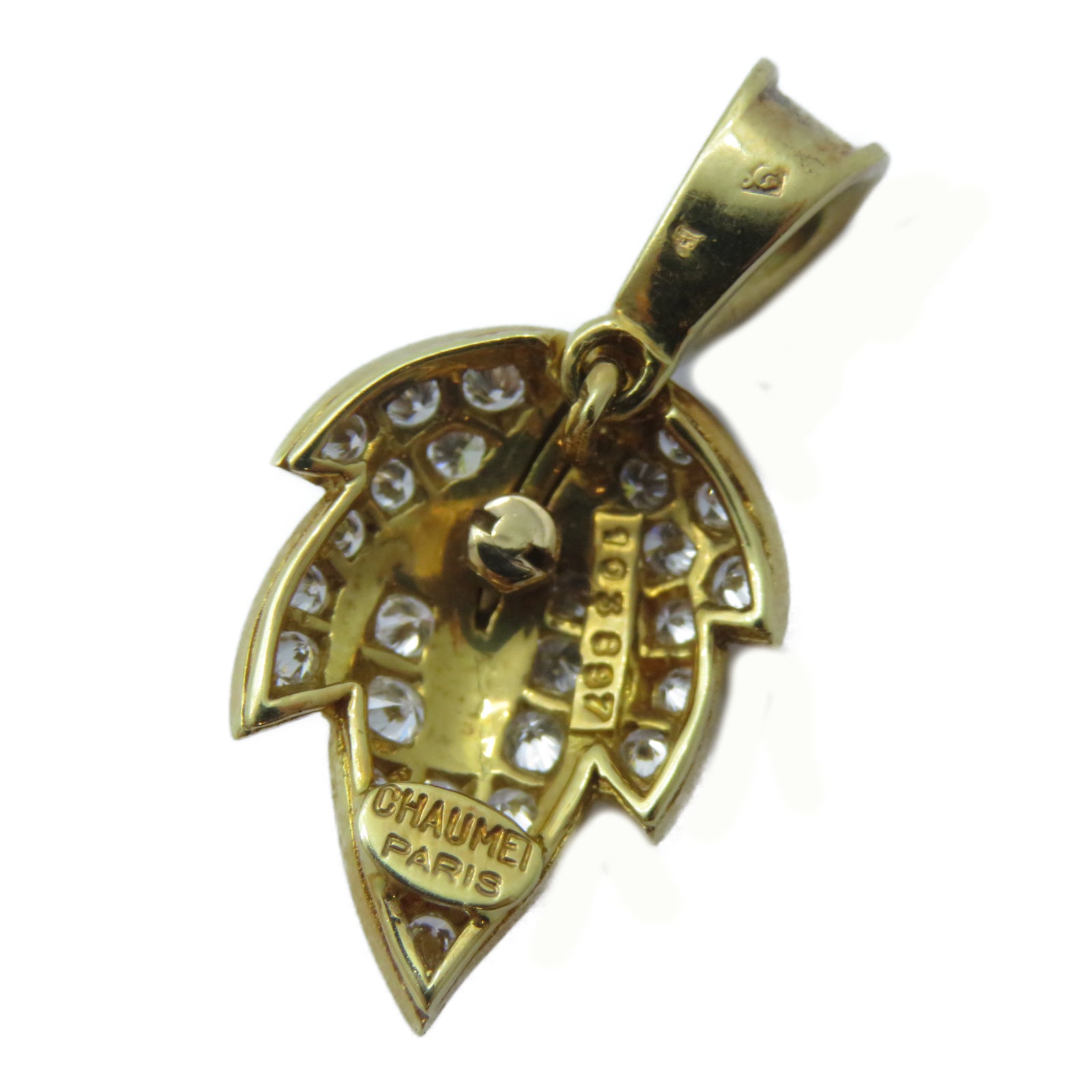 Chaumet 18K黃金Diamond Pendant Top鑽石吊墜